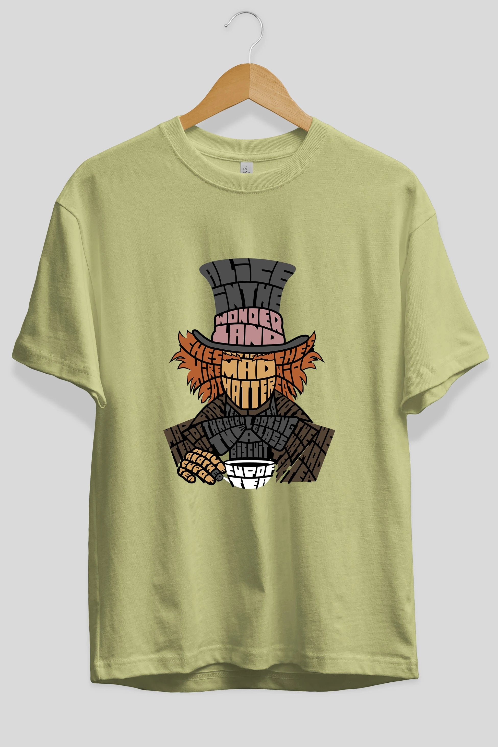 Madhatter Ön Baskılı Oversize t-shirt %100 pamuk Erkek Kadın Unisex