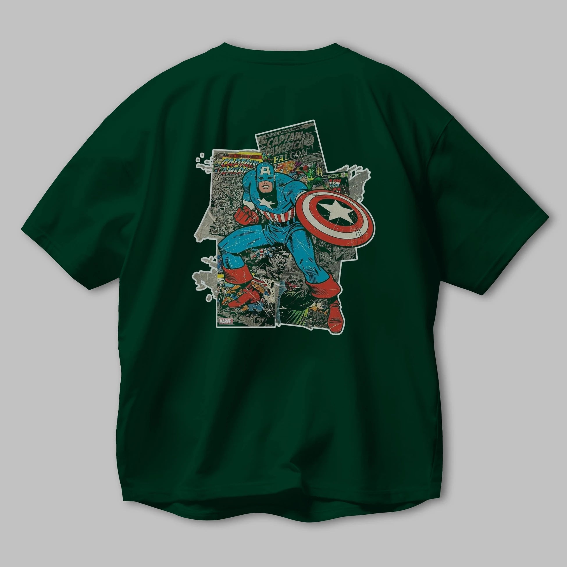 Captain America (2) Arka Baskılı Oversize t-shirt Erkek Kadın Unisex %100 Pamuk Bisiklet Yaka tişort