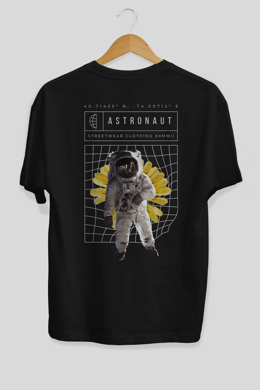 Astronaut Streetwear Arka Baskılı Oversize t-shirt Erkek Kadın Unisex