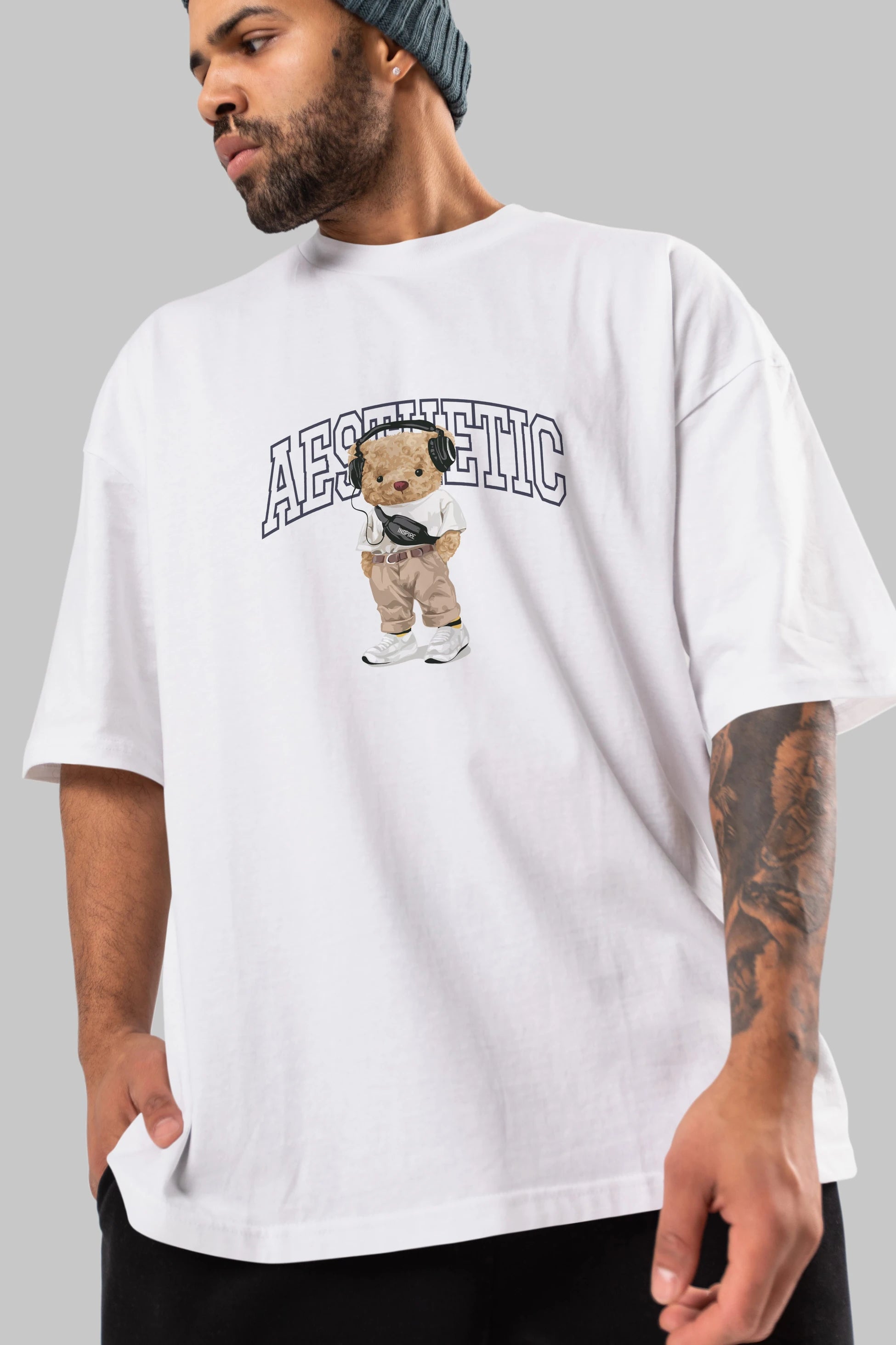 Teddy Bear Aesthetıc Ön Baskılı Oversize t-shirt Erkek Kadın Unisex %100 Pamuk