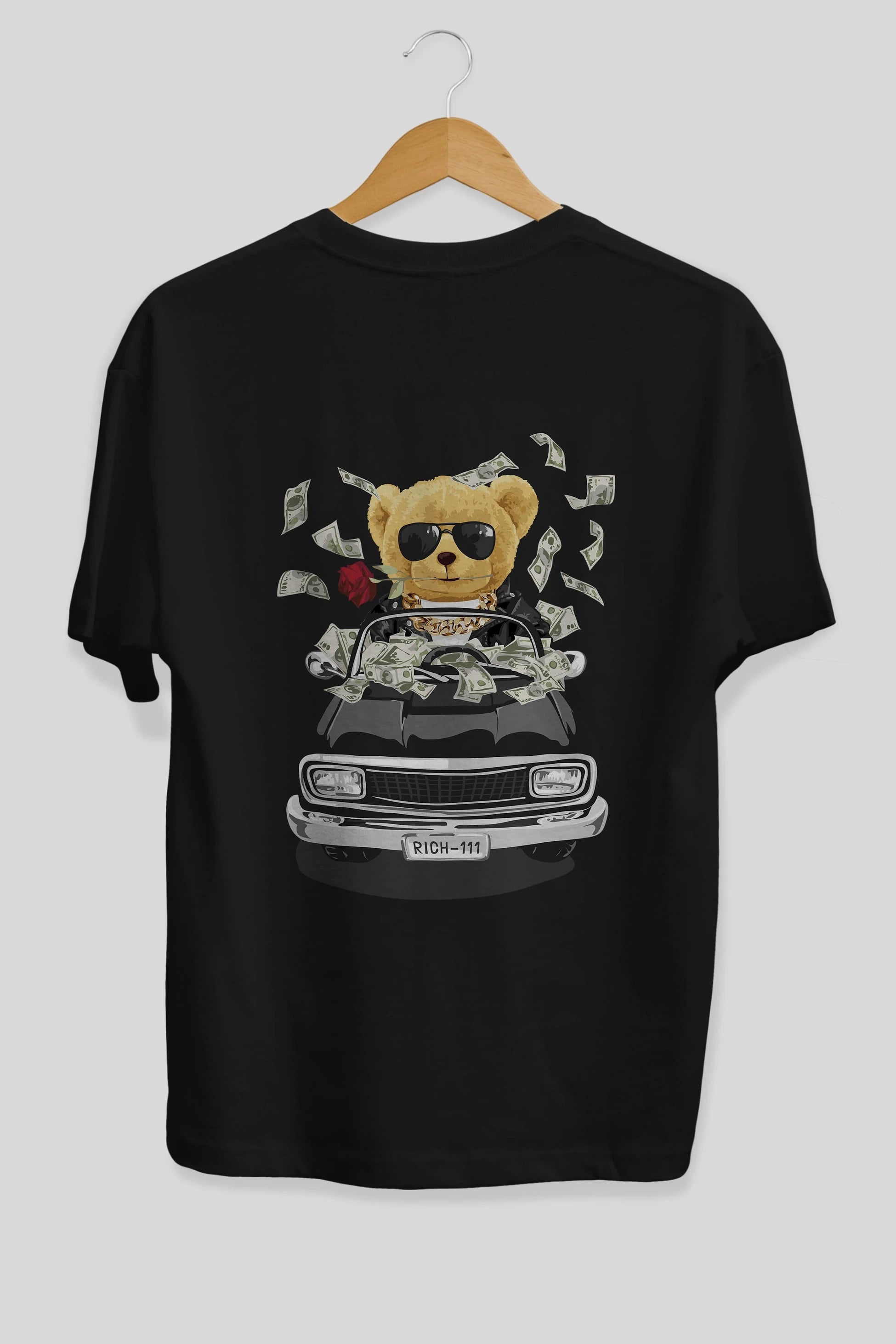 Teddy Bear Daddy Arka Baskılı Oversize t-shirt Erkek Kadın Unisex %100 Pamuk