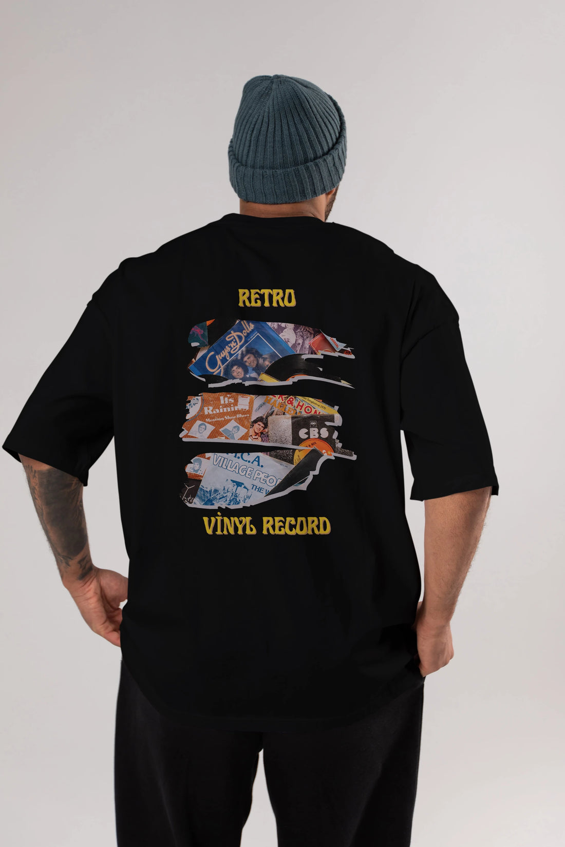 Retro Design Arka Baskılı Oversize t-shirt Erkek Kadın Unisex