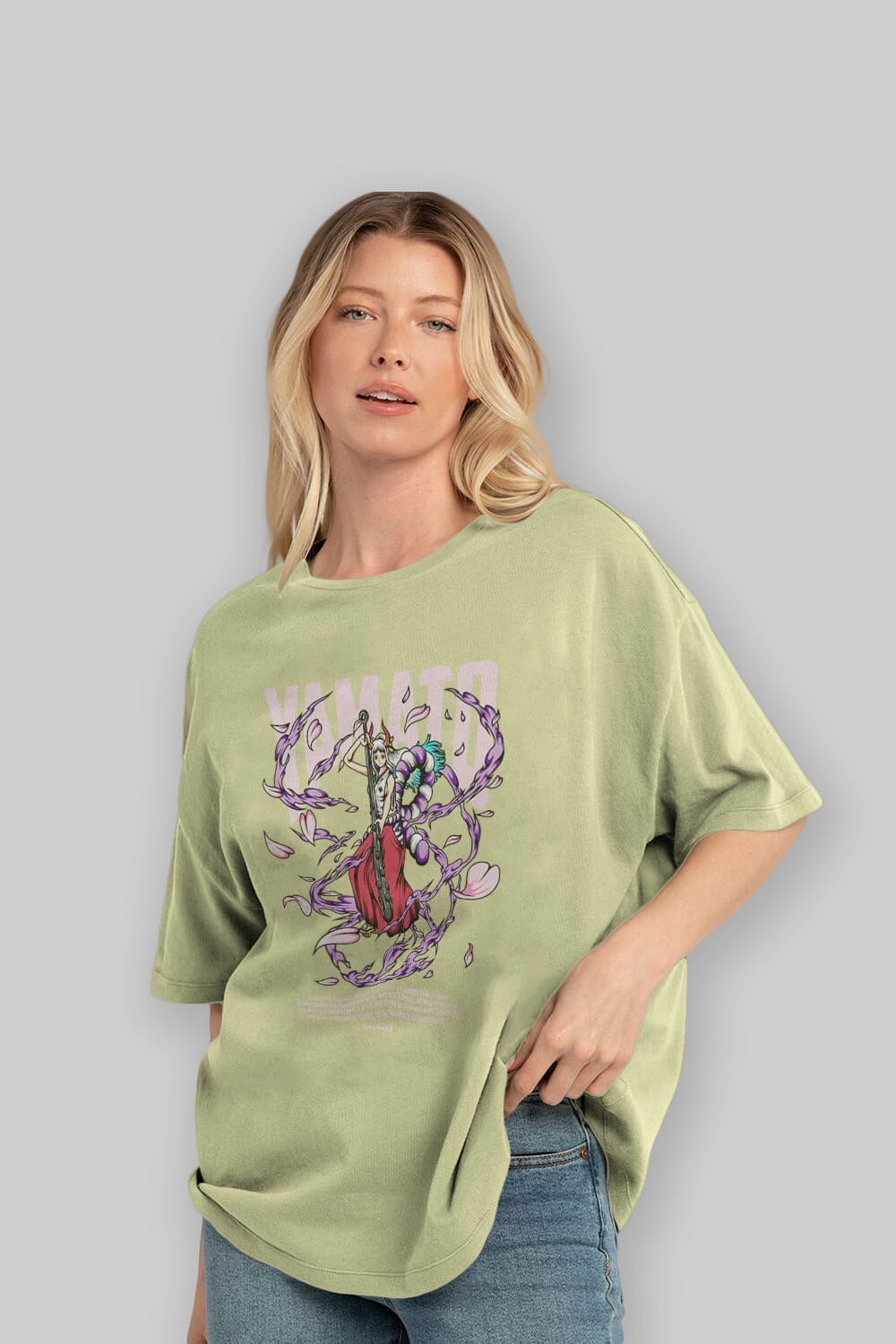 Yamato Anime Ön Baskılı Oversize t-shirt %100 pamuk Erkek Kadın Unisex