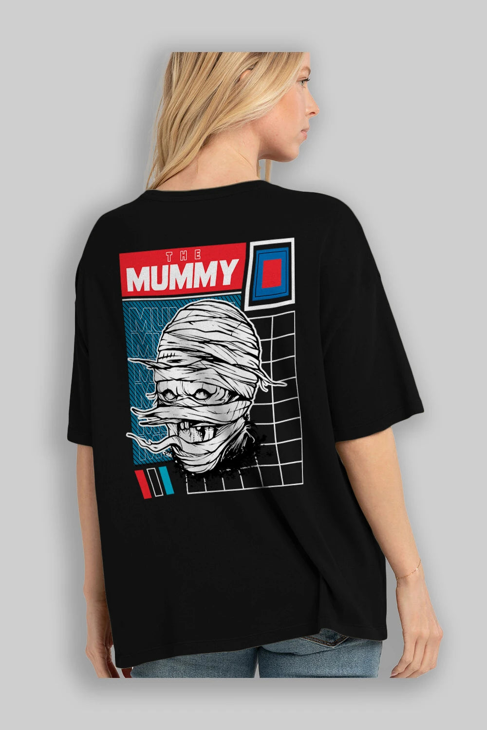 The Mummy Arka Baskılı Oversize t-shirt Erkek Kadın Unisex
