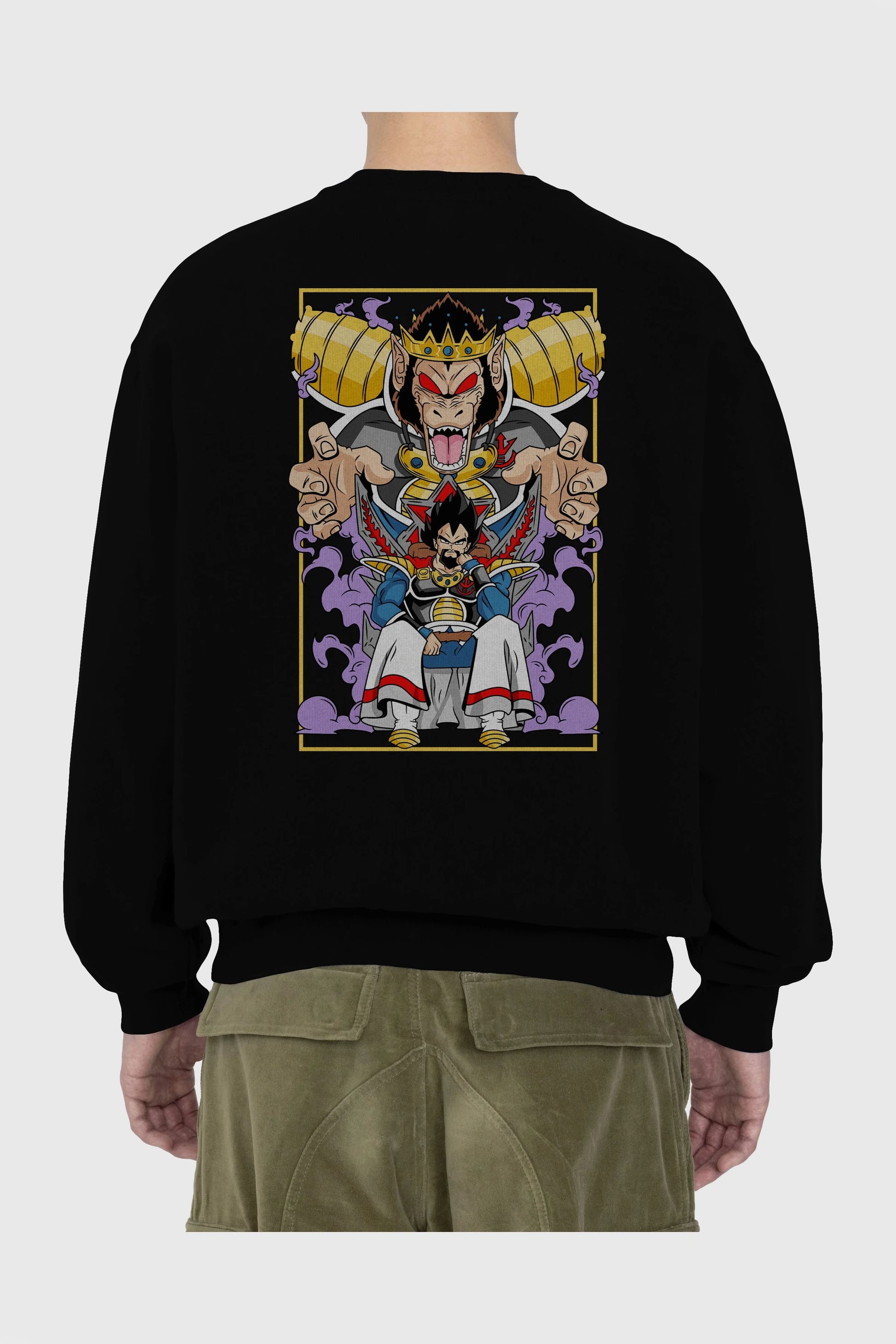 DragonBall ReyVegeta Anime Arka Baskılı Oversize Sweatshirt Erkek Kadın Unisex