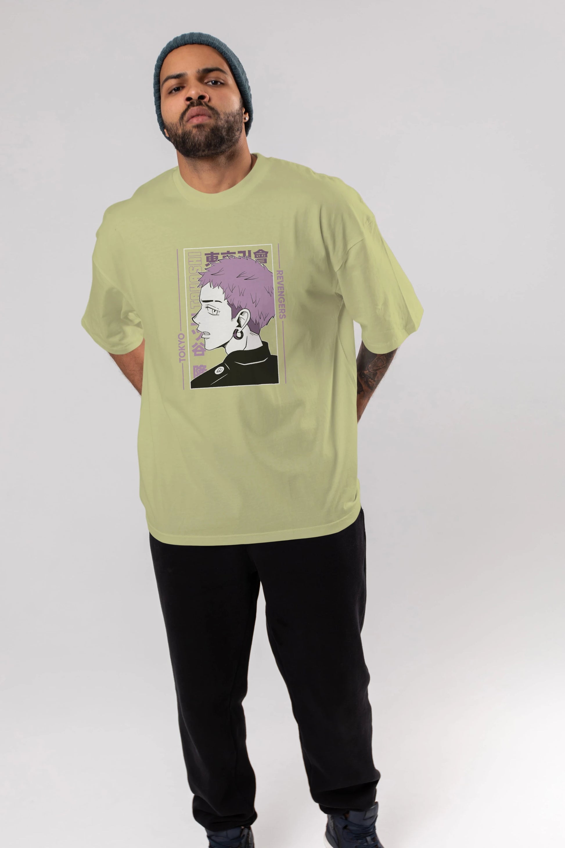Takashi Mitsuya Anime Ön Baskılı Oversize t-shirt %100 pamuk Erkek Kadın Unisex