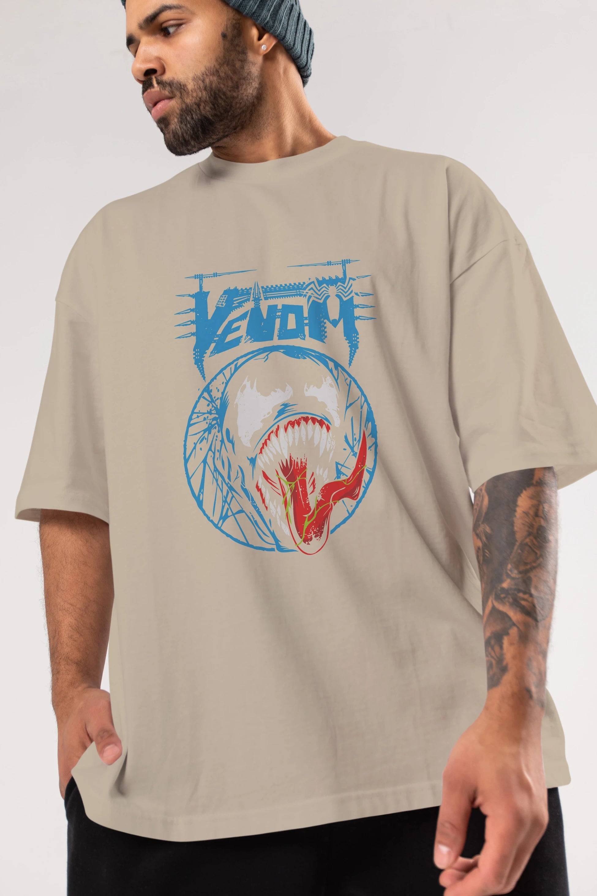 Venom (23) Ön Baskılı Oversize t-shirt Erkek Kadın Unisex %100 Pamuk Bisiklet Yaka tişort