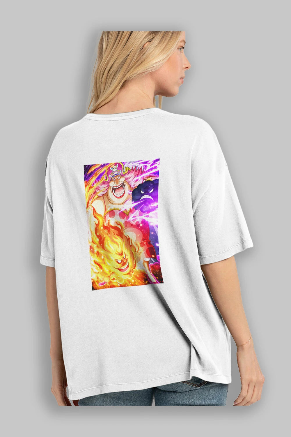 Charlotte Linlin Anime Arka Baskılı Oversize t-shirt Erkek Kadın Unisex %100 pamuk tişort