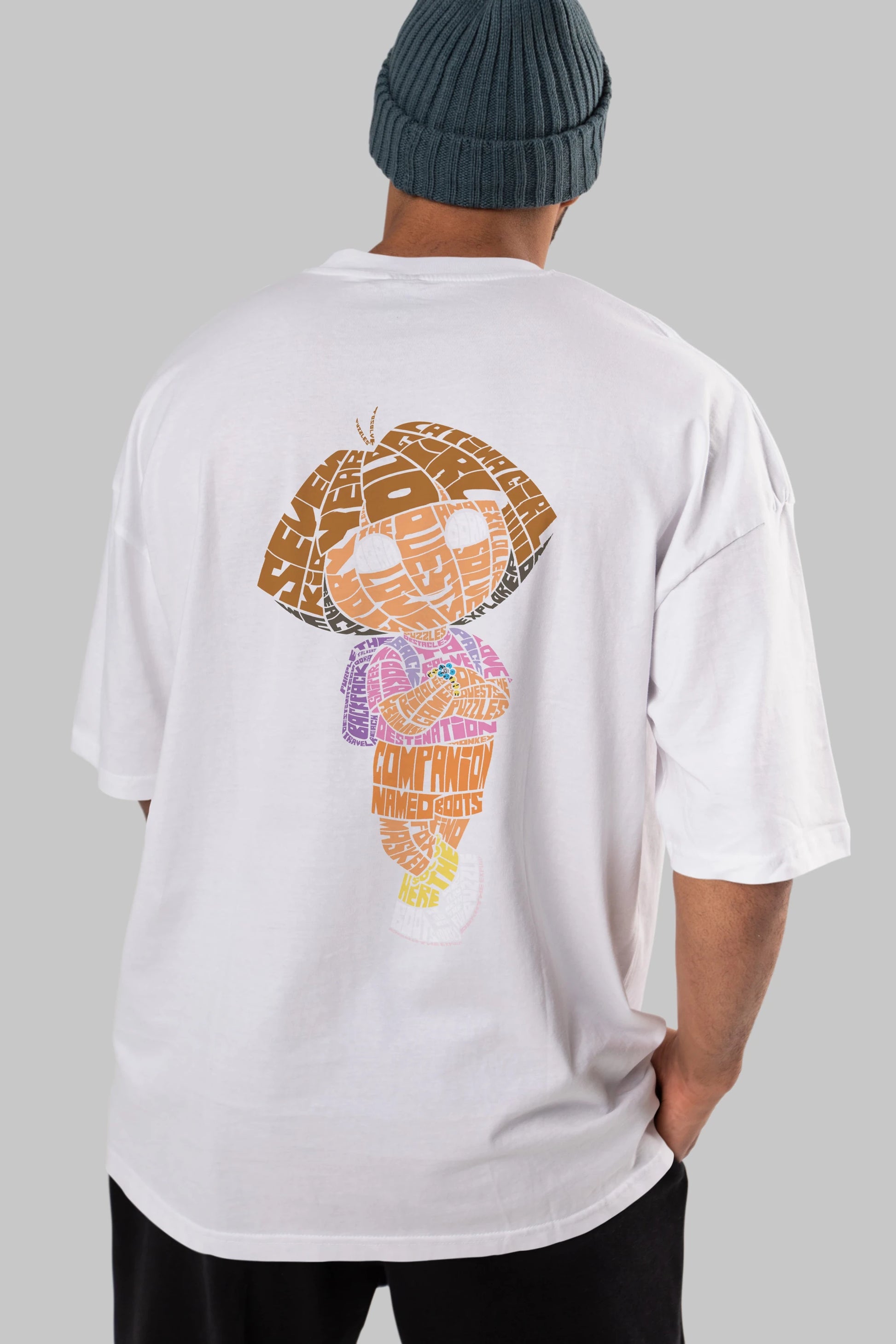 Dora Arka Baskılı Oversize t-shirt %100 pamuk Erkek Kadın Unisex