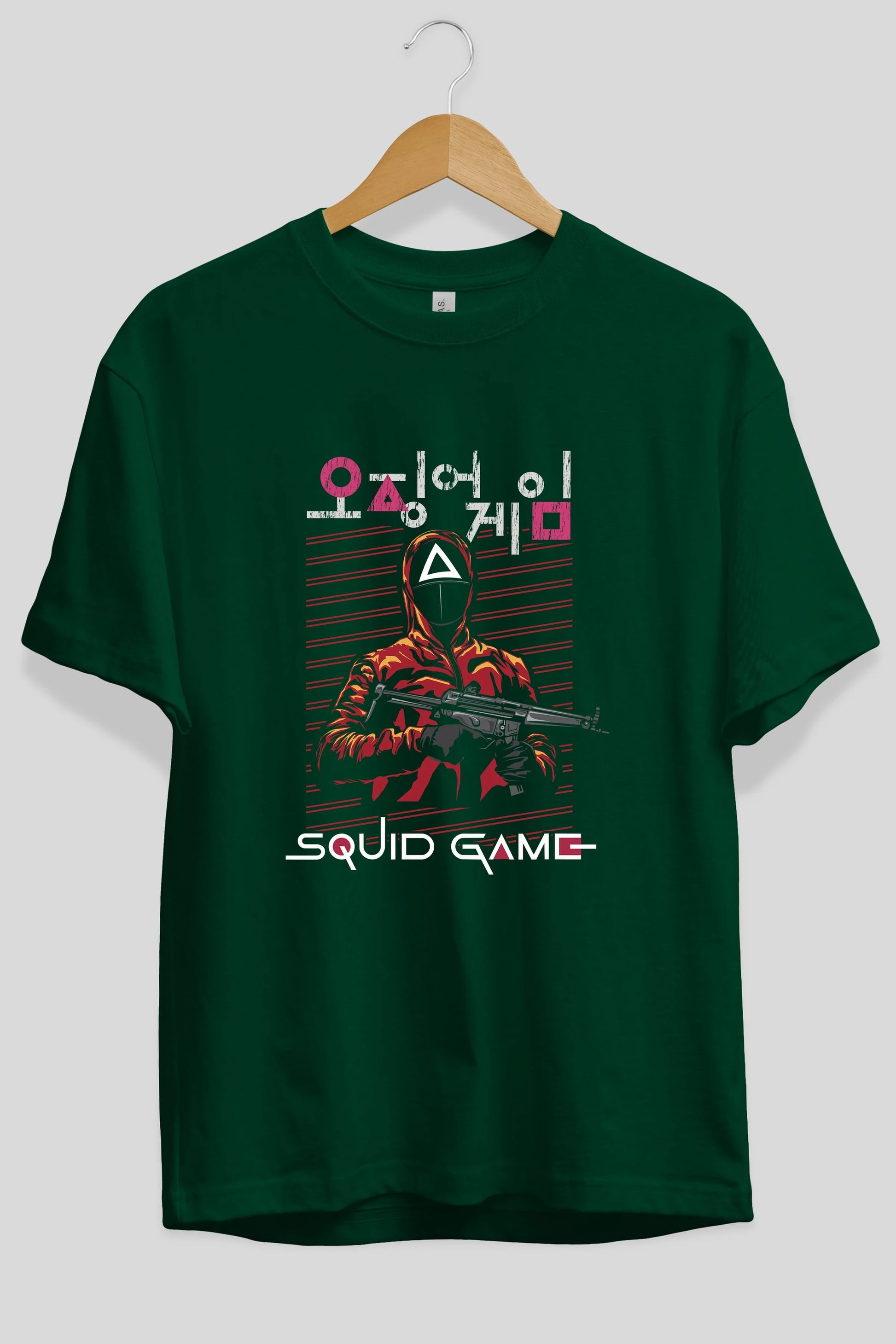 Squid Game (2) Ön Baskılı Oversize t-shirt Erkek Kadın Unisex %100 Pamuk Bisiklet Yaka tişort