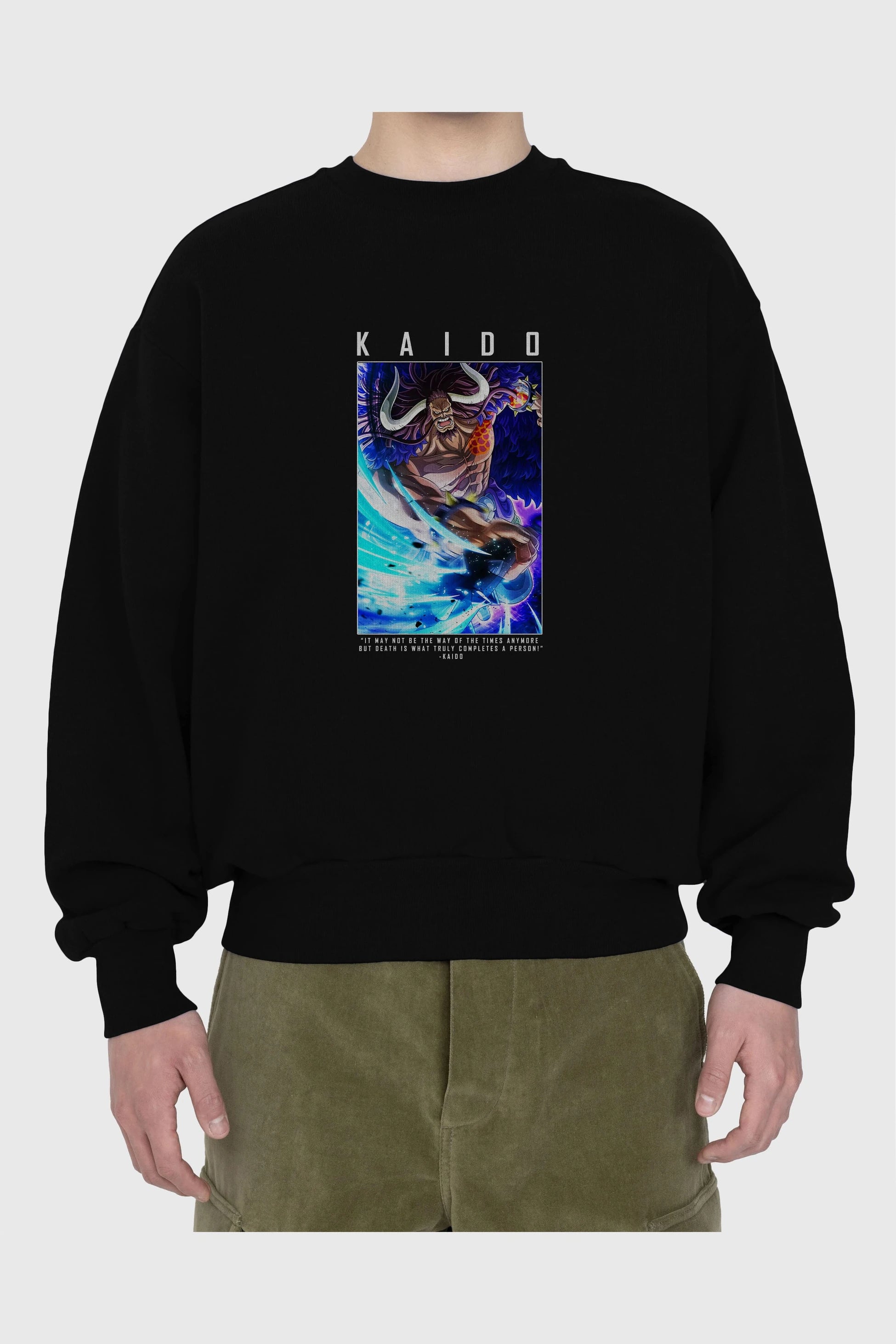 Kaido 2 Ön Baskılı Anime Oversize Sweatshirt Erkek Kadın Unisex