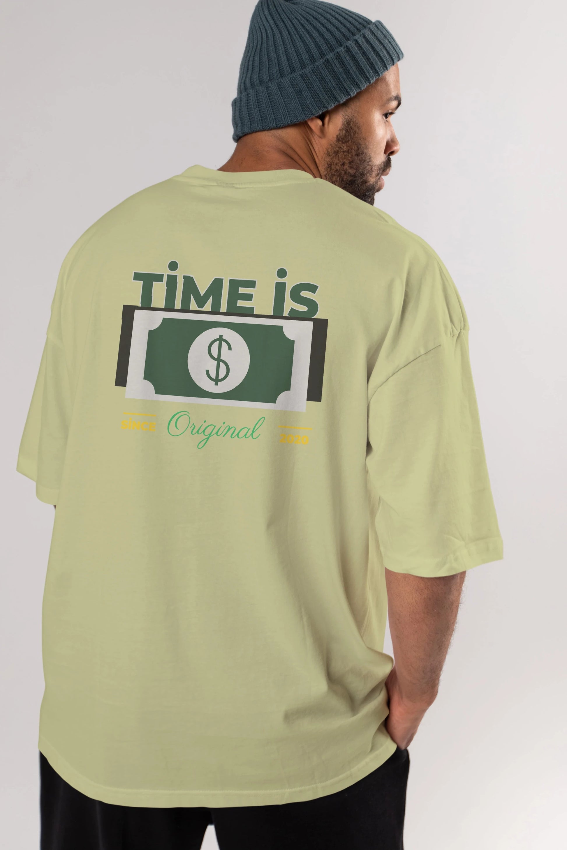 Time is Original Arka Baskılı Oversize t-shirt Erkek Kadın Unisex