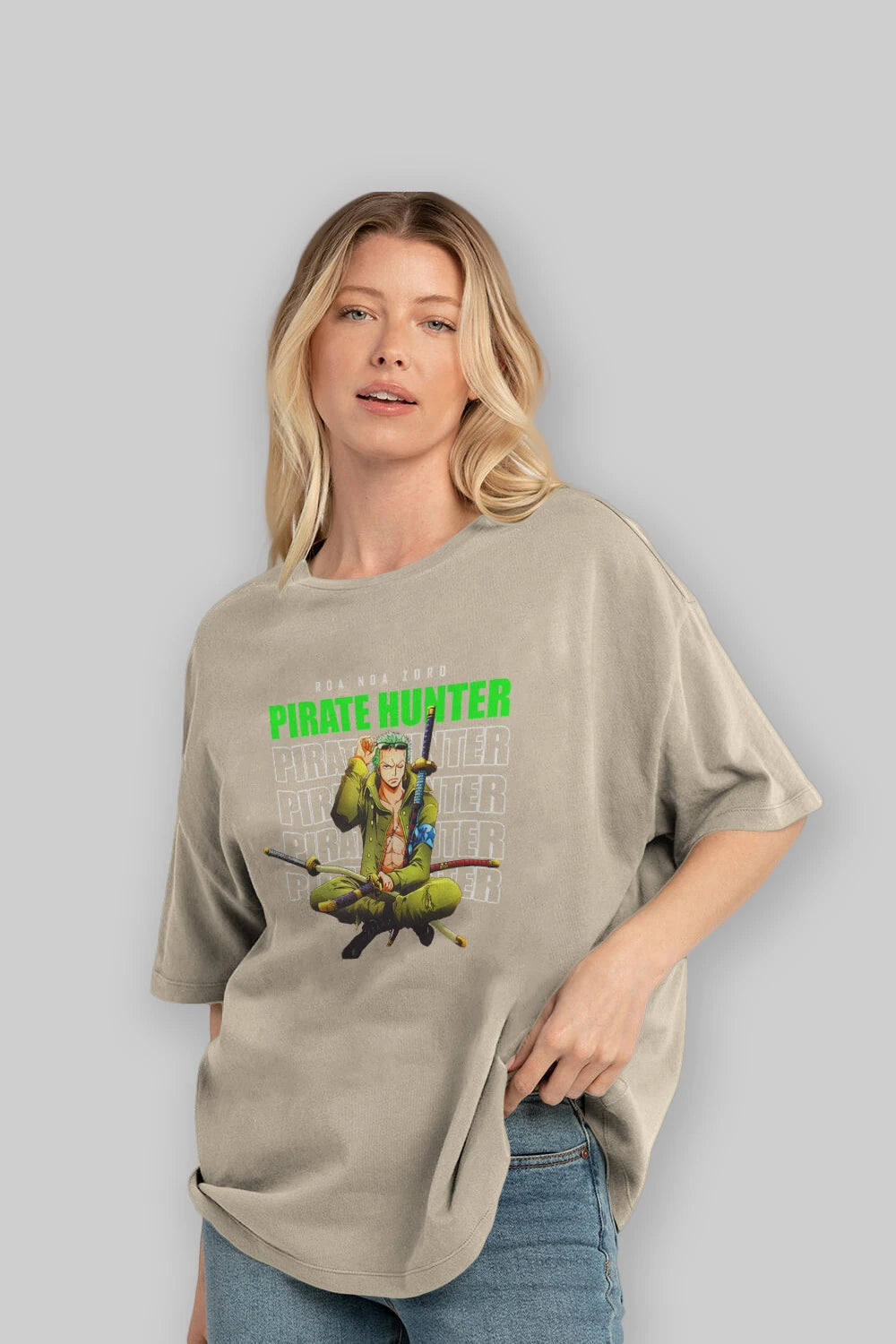 Roronoa Zoro 4 Anime Ön Baskılı Oversize t-shirt Erkek Kadın Unisex