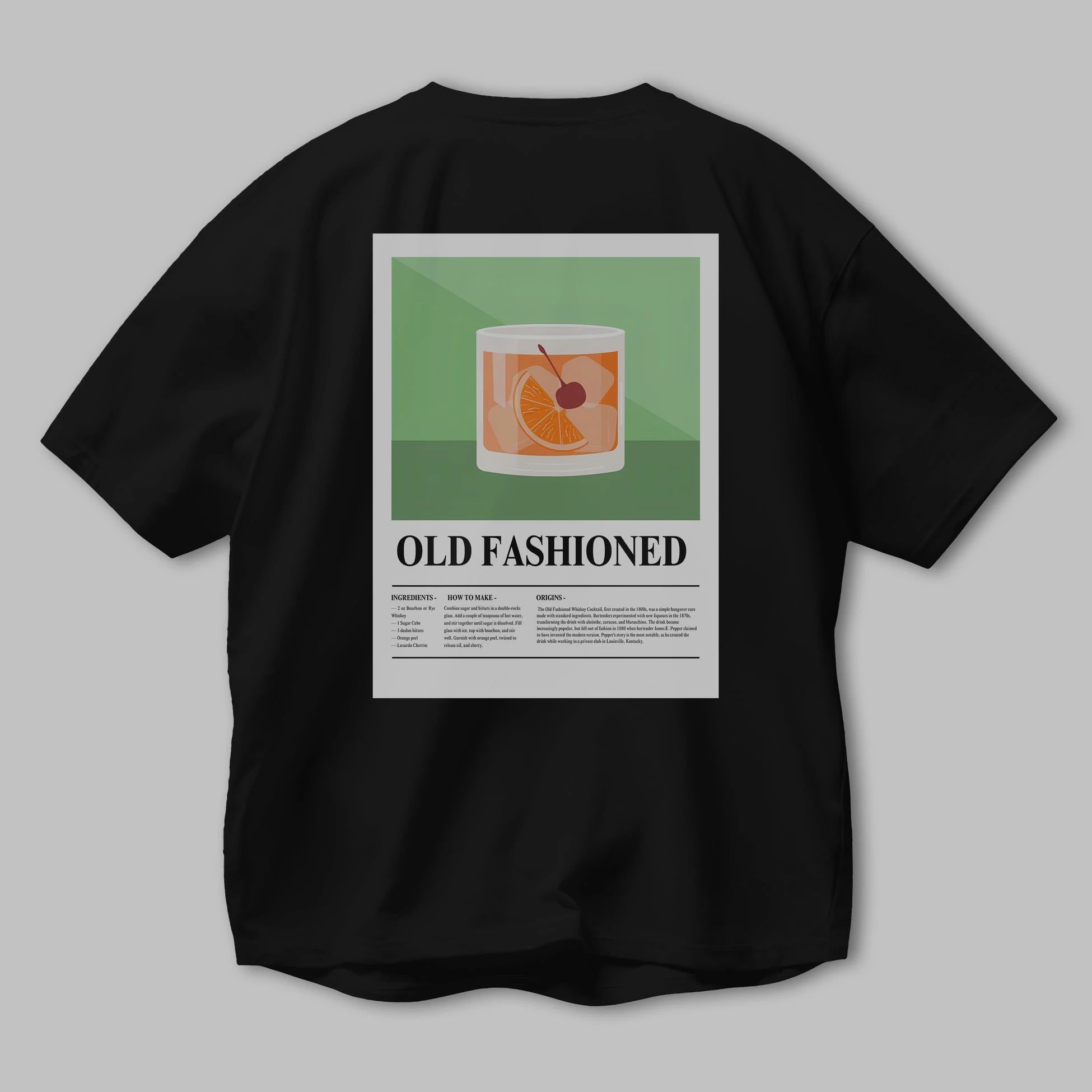 Old Fashioned Arka Baskılı Oversize t-shirt Erkek Kadın Unisex %100 Pamuk Bisiklet Yaka tişort