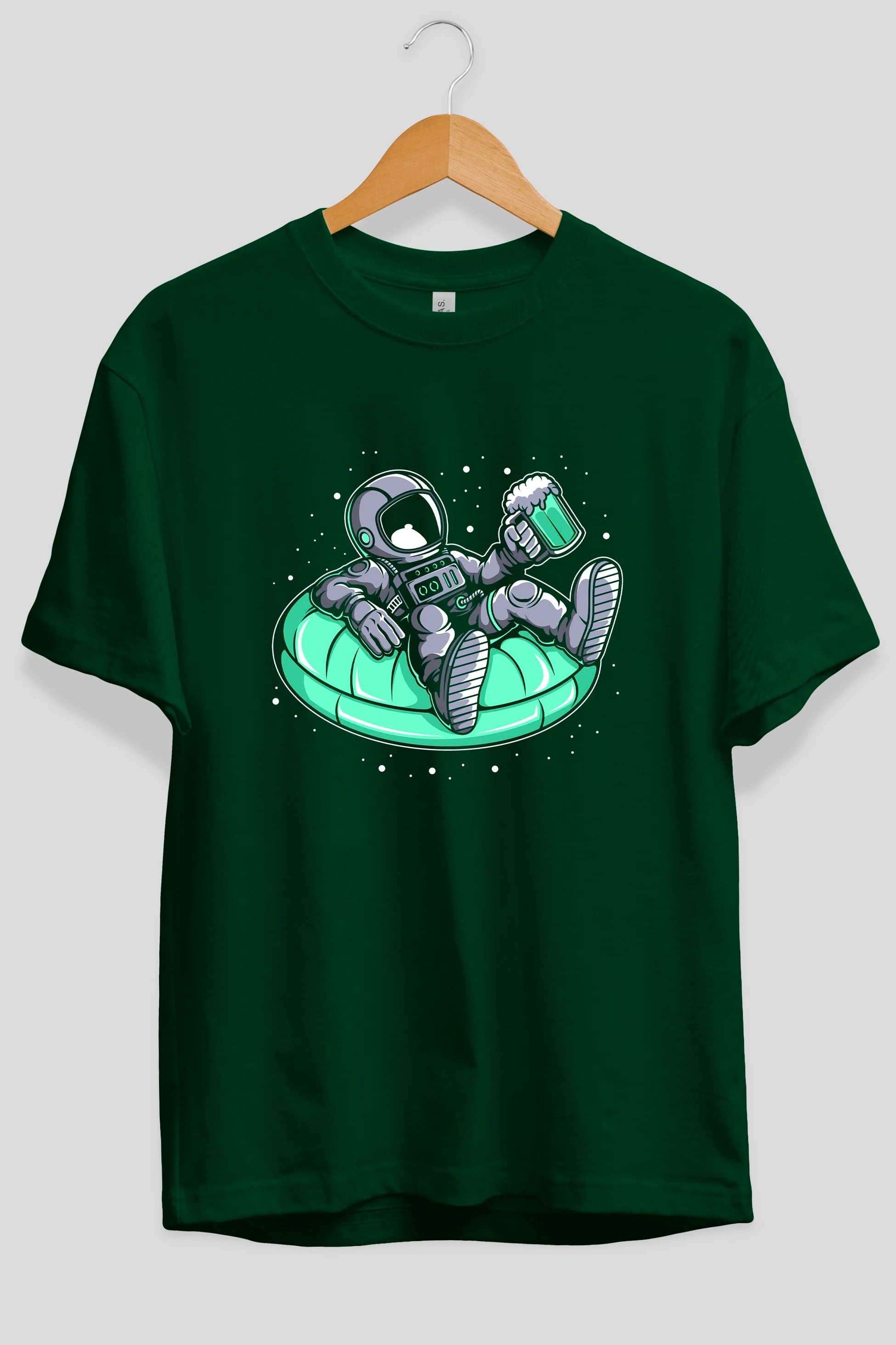 Astronaut Pool Float Ön Baskılı Oversize t-shirt Erkek Kadın Unisex