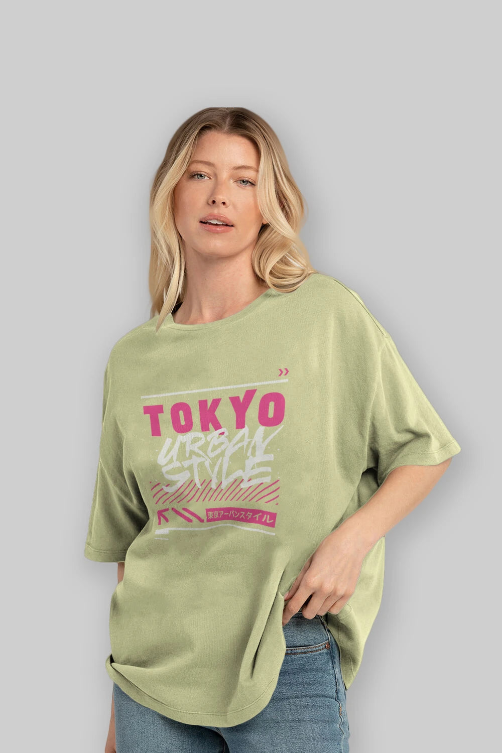 Tokyo Urban Style Ön Baskılı Oversize t-shirt Erkek Kadın Unisex