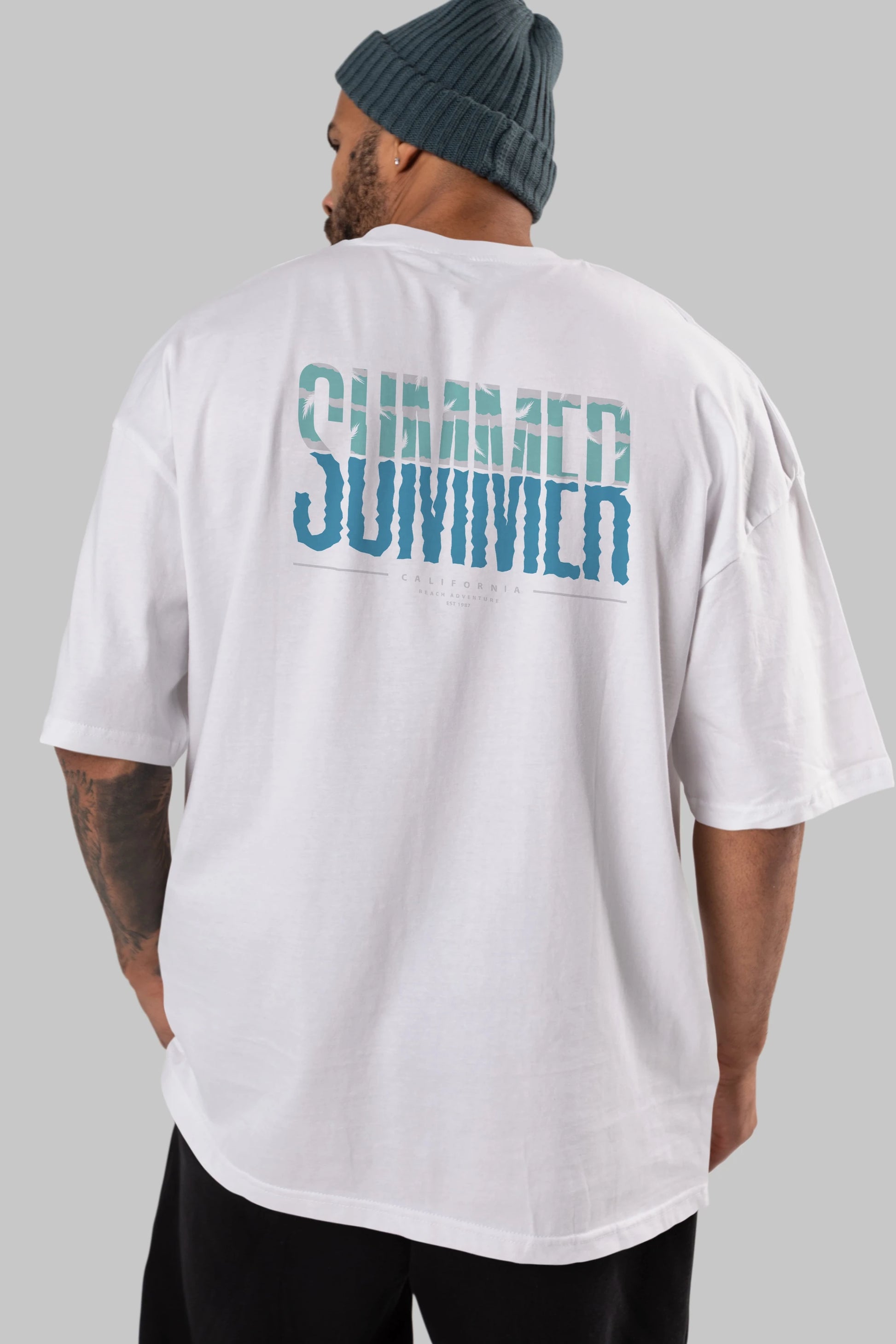 Summer California Arka Baskılı Oversize t-shirt Erkek Kadın Unisex