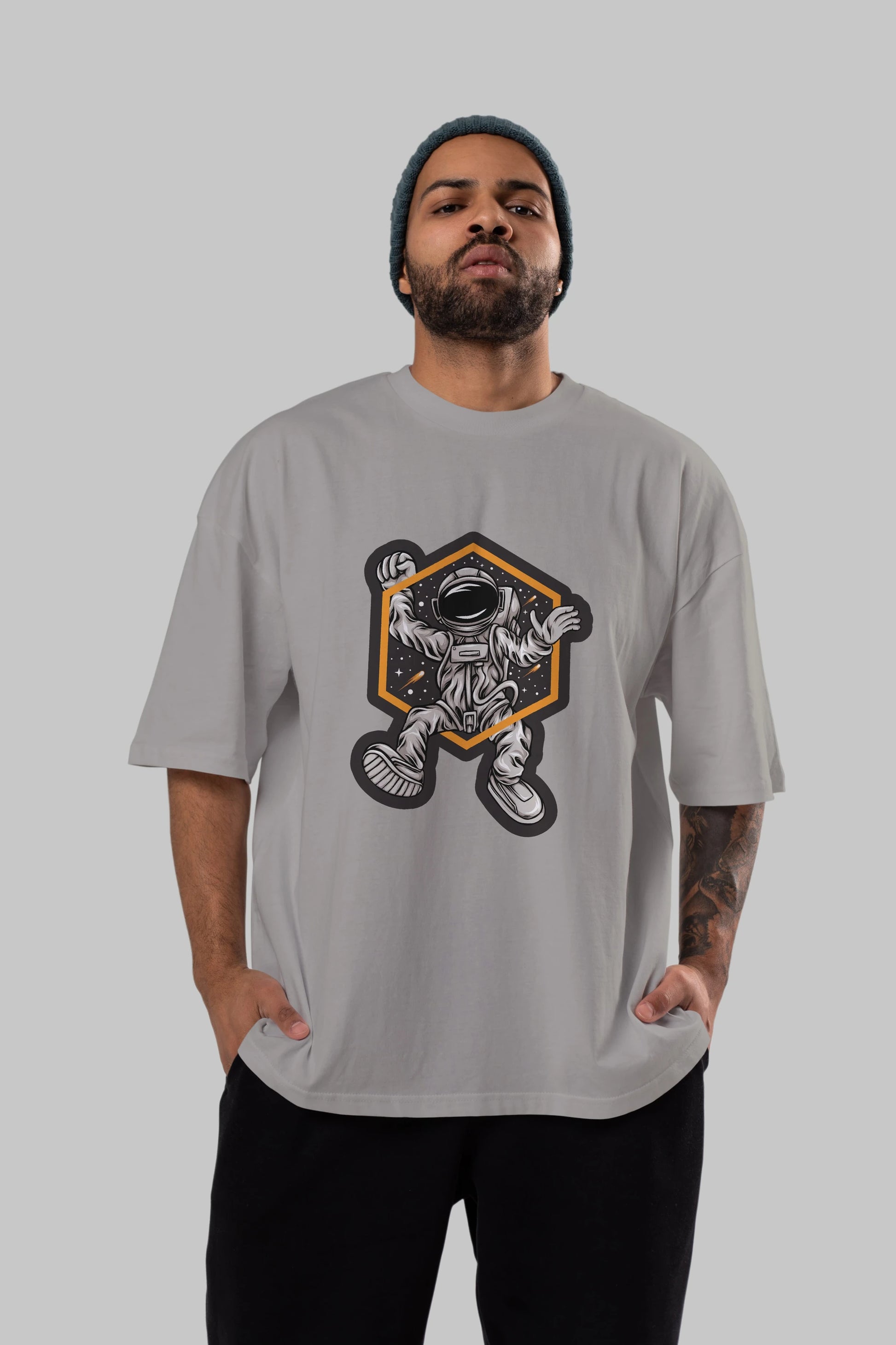 Astrofun Sticker Ön Baskılı Oversize t-shirt Erkek Kadın Unisex