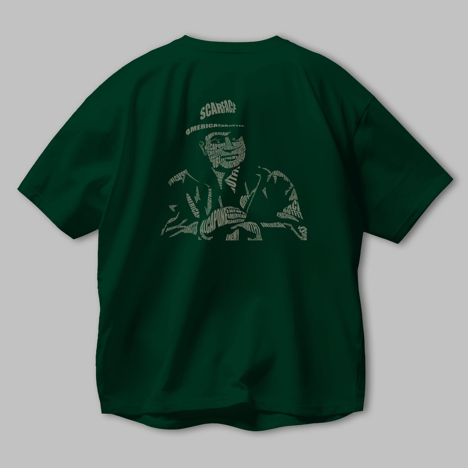 Al Capone Calligram Arka Baskılı Oversize t-shirt %100 pamuk Erkek Kadın Unisex