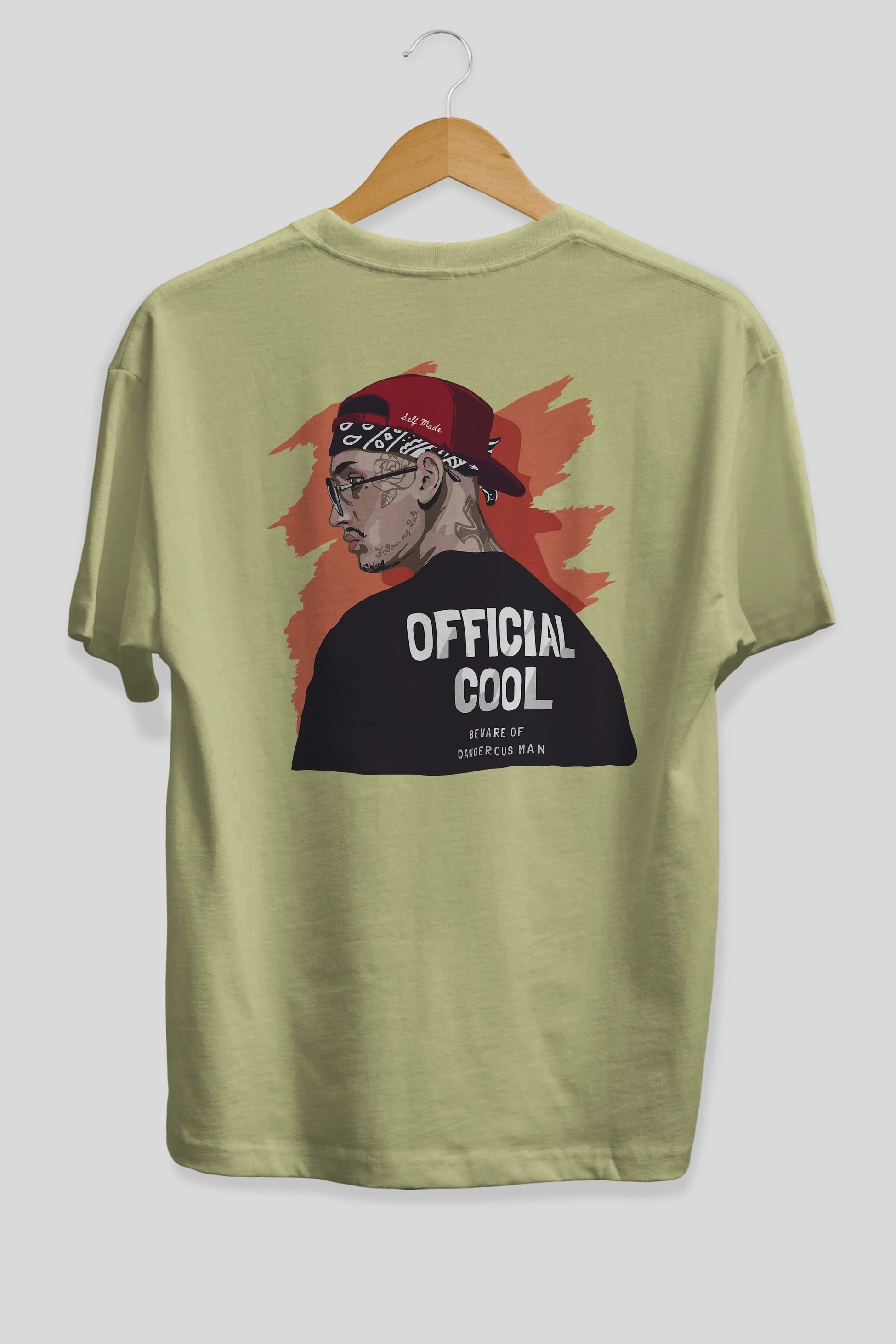 Official Cool Arka Baskılı Oversize t-shirt Erkek Kadın Unisex