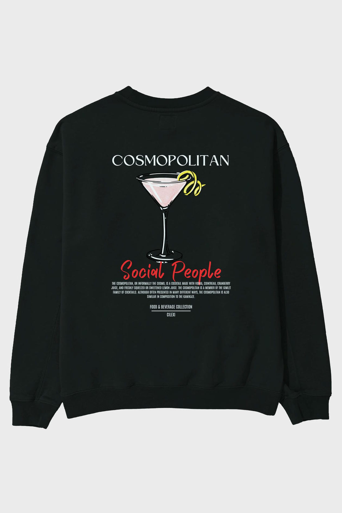 Cosmopolitan Arka Baskılı Oversize Sweatshirt Erkek Kadın Unisex