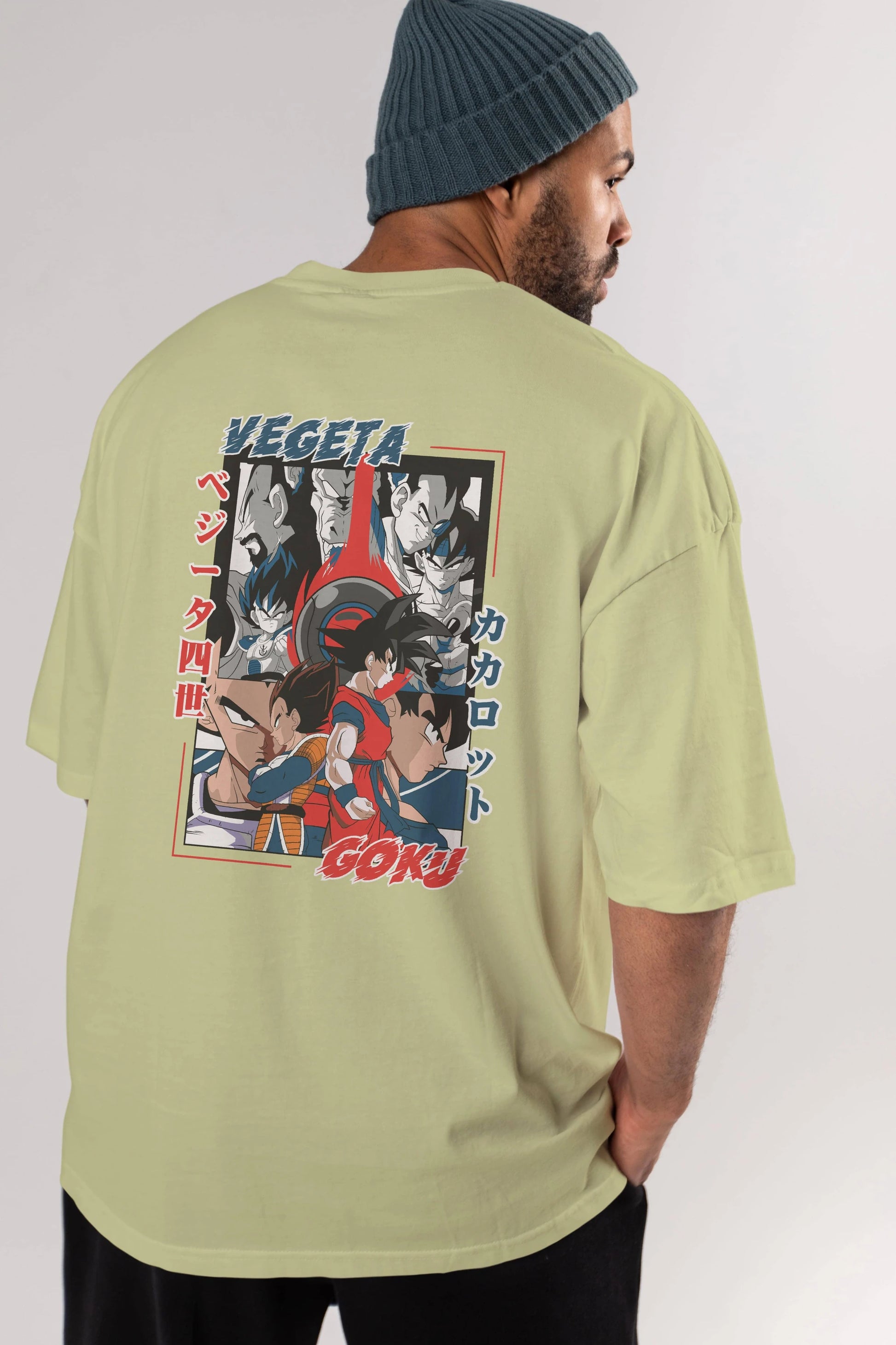 VEGETA VS GOKU Anime Arka Baskılı Oversize t-shirt Erkek Kadın Unisex