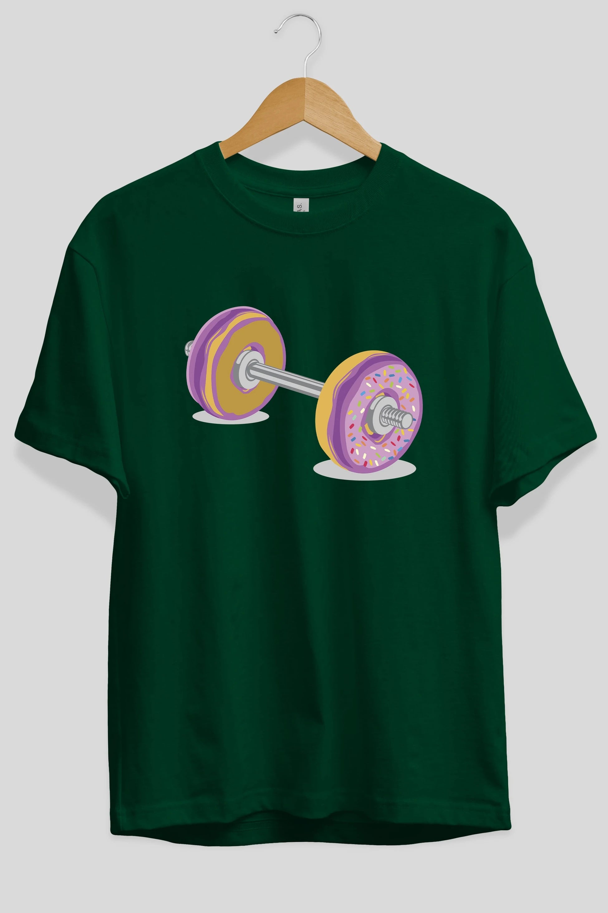 Donut Barbell Ön Baskılı Oversize t-shirt %100 pamuk Erkek Kadın Unisex