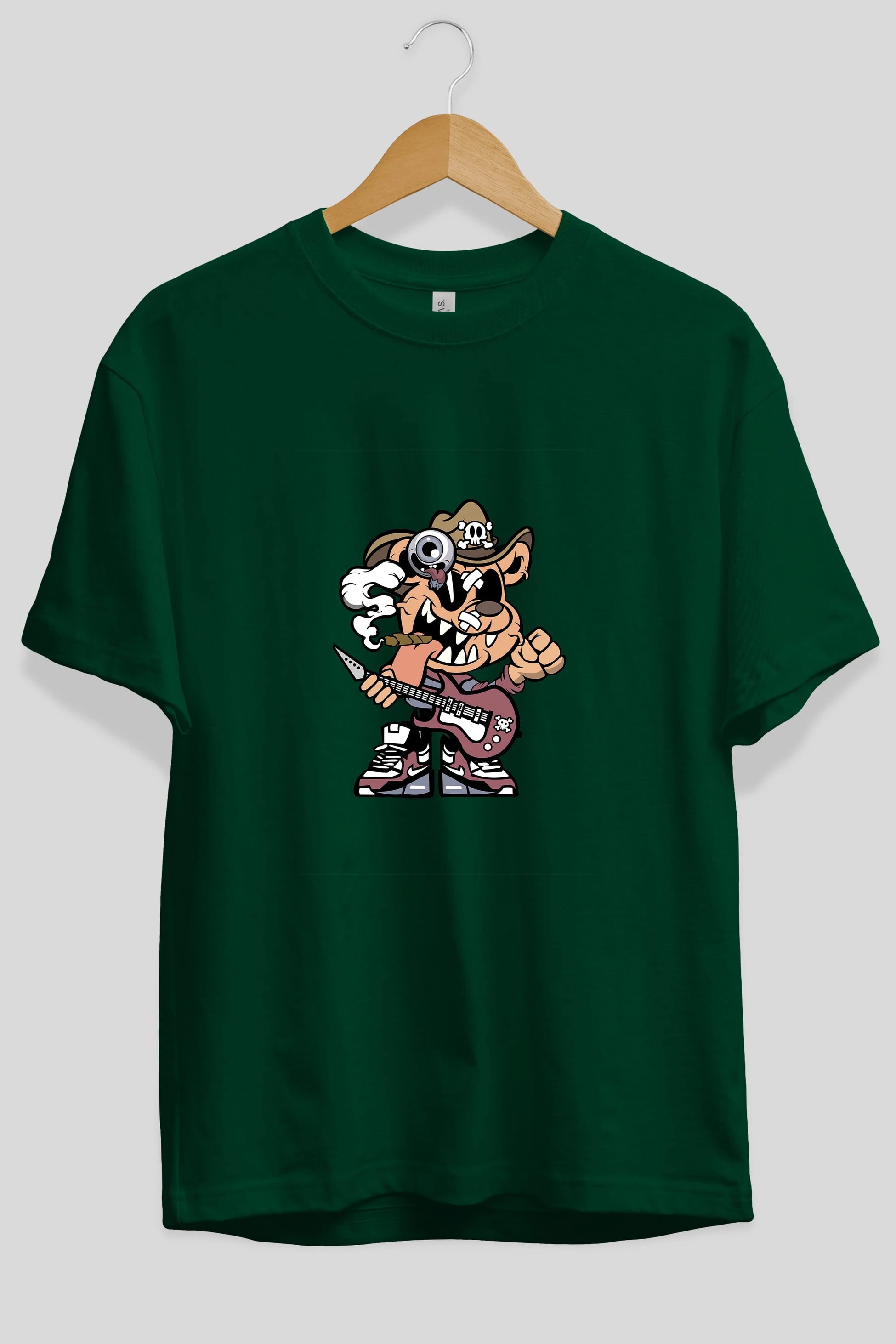 Freddy Bear Ön Baskılı Oversize t-shirt Erkek Kadın Unisex %100 Pamuk tişort