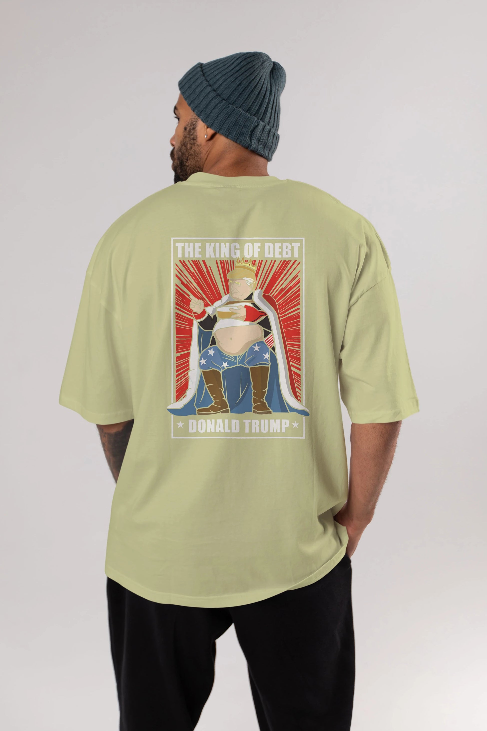 Trump King Arka Baskılı Oversize t-shirt Erkek Kadın Unisex %100 Pamuk tişort