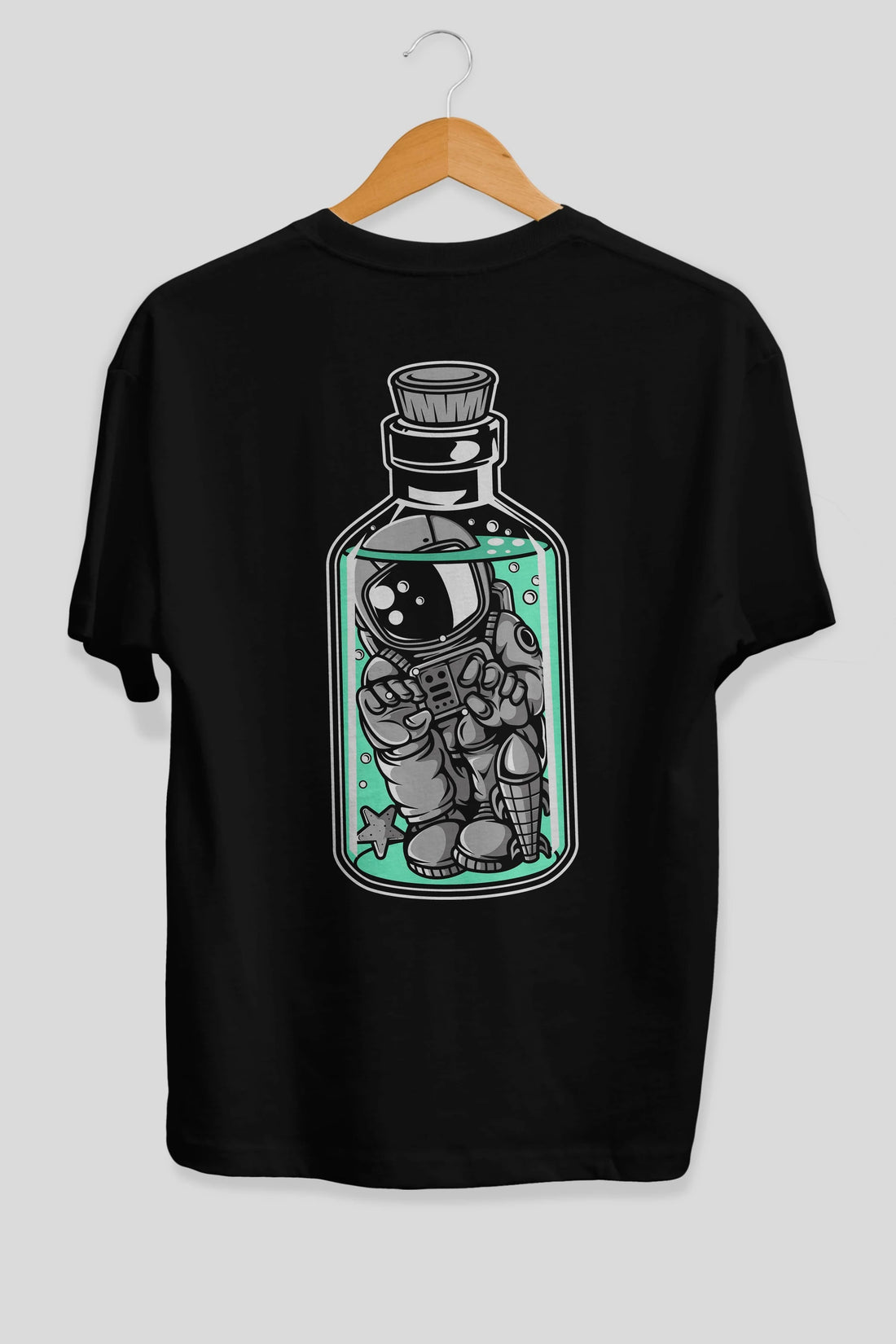 Astronaut in The Bottle Arka Baskılı Oversize t-shirt Erkek Kadın Unisex