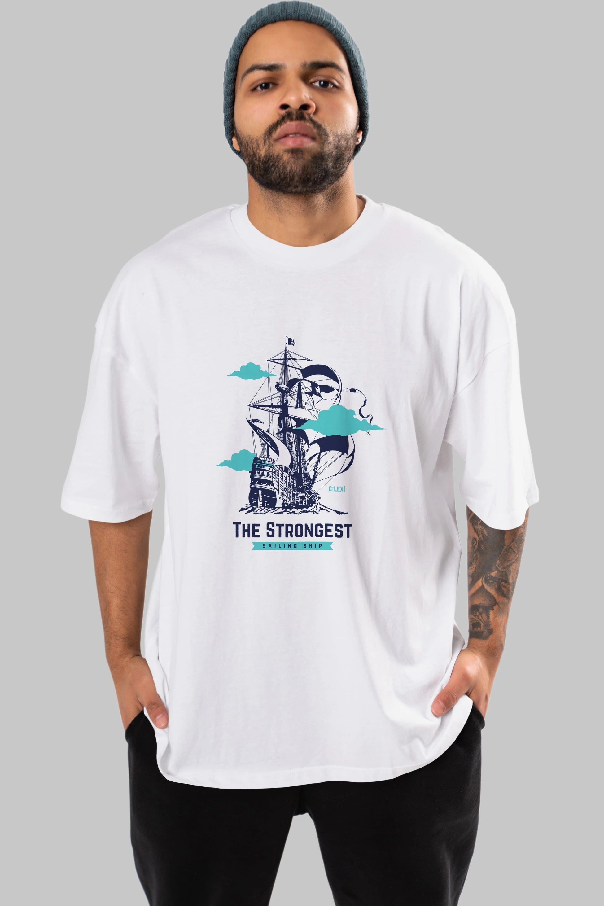 The Strongest Yazılı Ön Baskılı Oversize t-shirt Erkek Kadın Unisex
