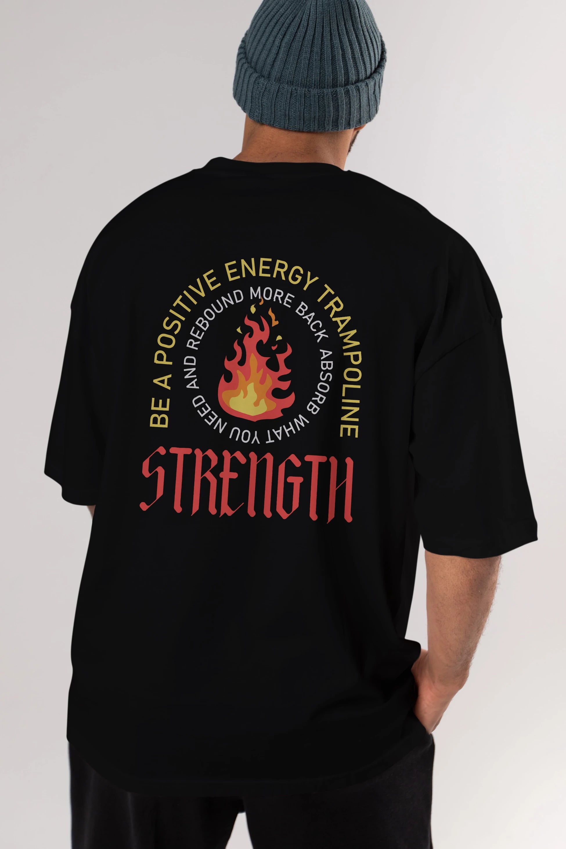 Positive Energy Arka Baskılı Oversize t-shirt Erkek Kadın Unisex