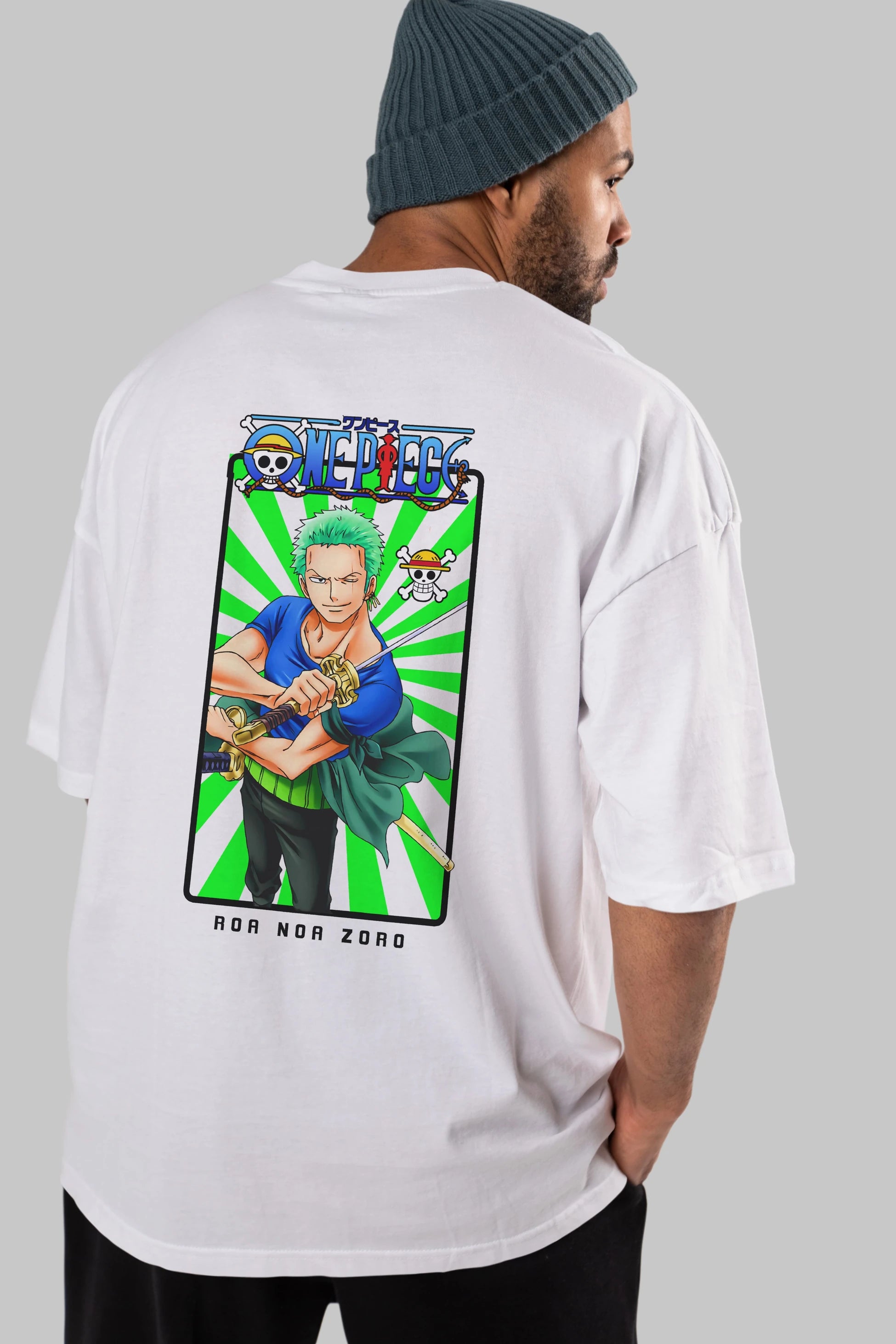 Roronoa Zoro 6 Anime Arka Baskılı Oversize t-shirt Erkek Kadın Unisex %100 pamuk tişort