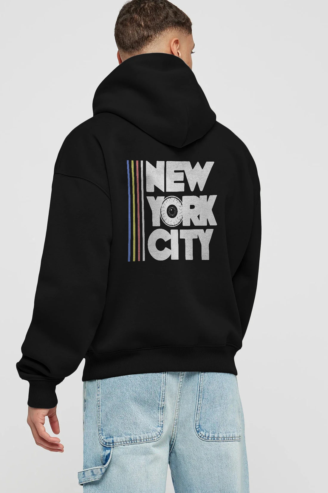 New York City Style Arka Baskılı Hoodie Oversize Kapüşonlu Sweatshirt Erkek Kadın Unisex