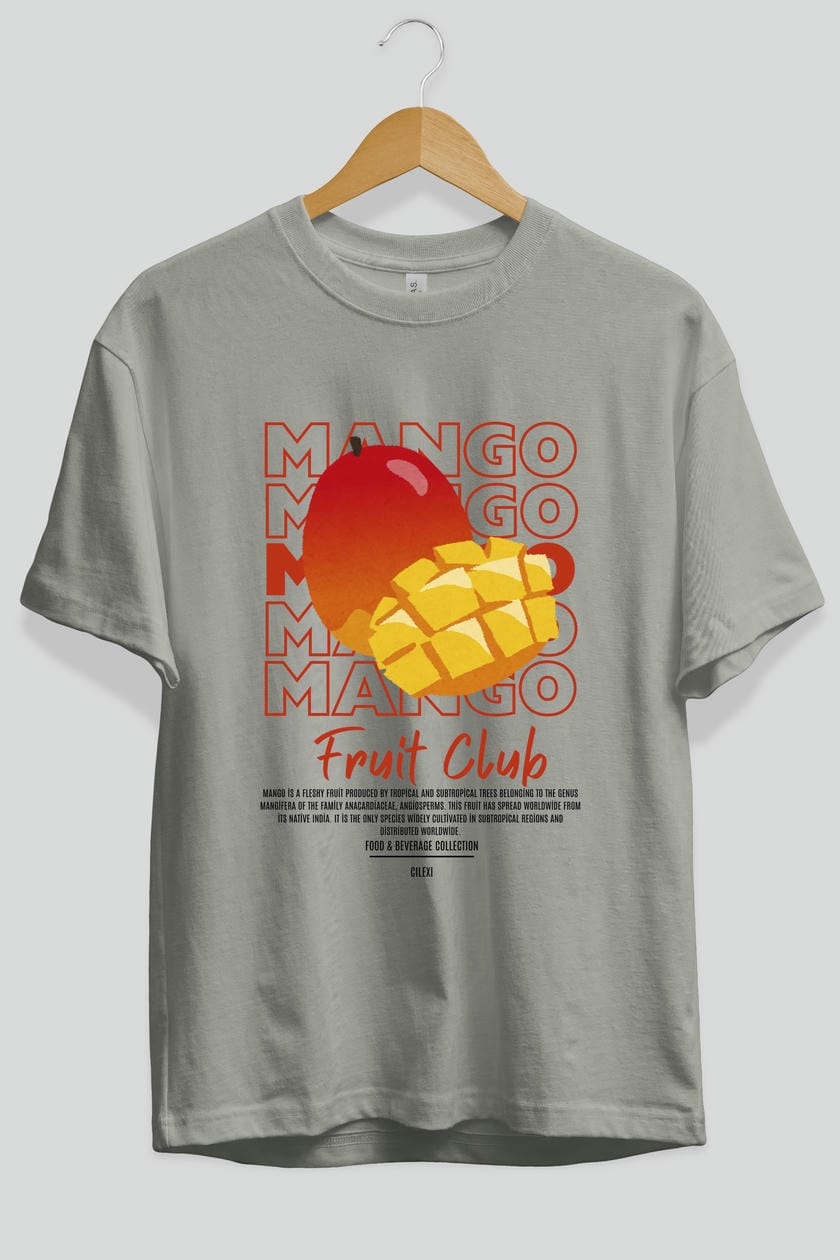 Mango Ön Baskılı Oversize t-shirt Erkek Kadın Pamuk Bisiklet Yaka tişort