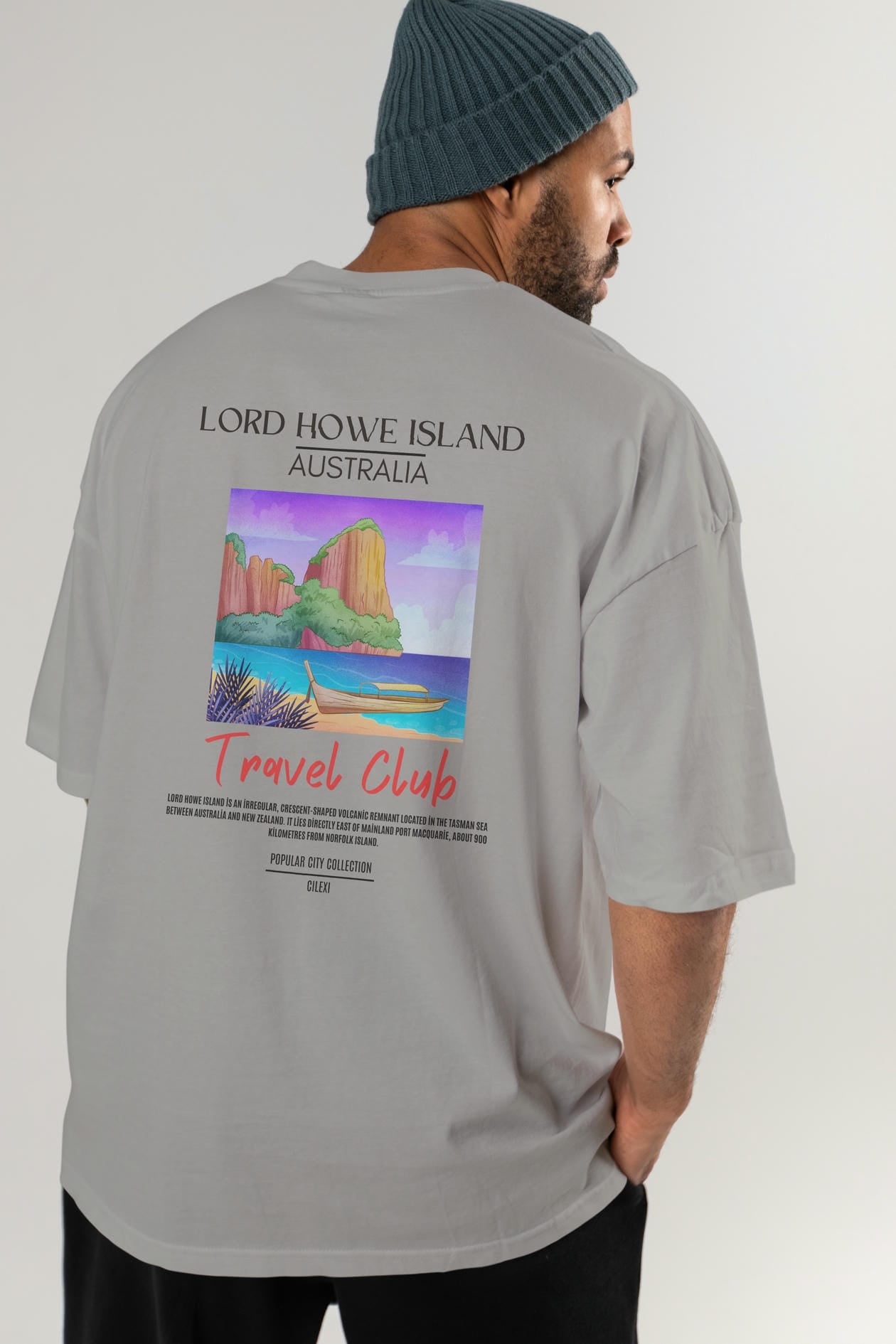 Lord Howe İsland Australia Arka Baskılı Oversize t-shirt Erkek Kadın Pamuk Bisiklet Yaka tişort