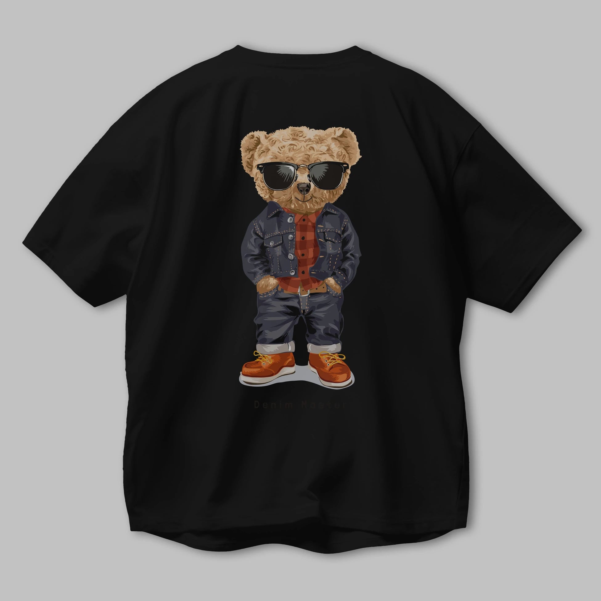 Teddy Bear Tarz Arka Baskılı Oversize t-shirt Erkek Kadın Unisex %100 Pamuk