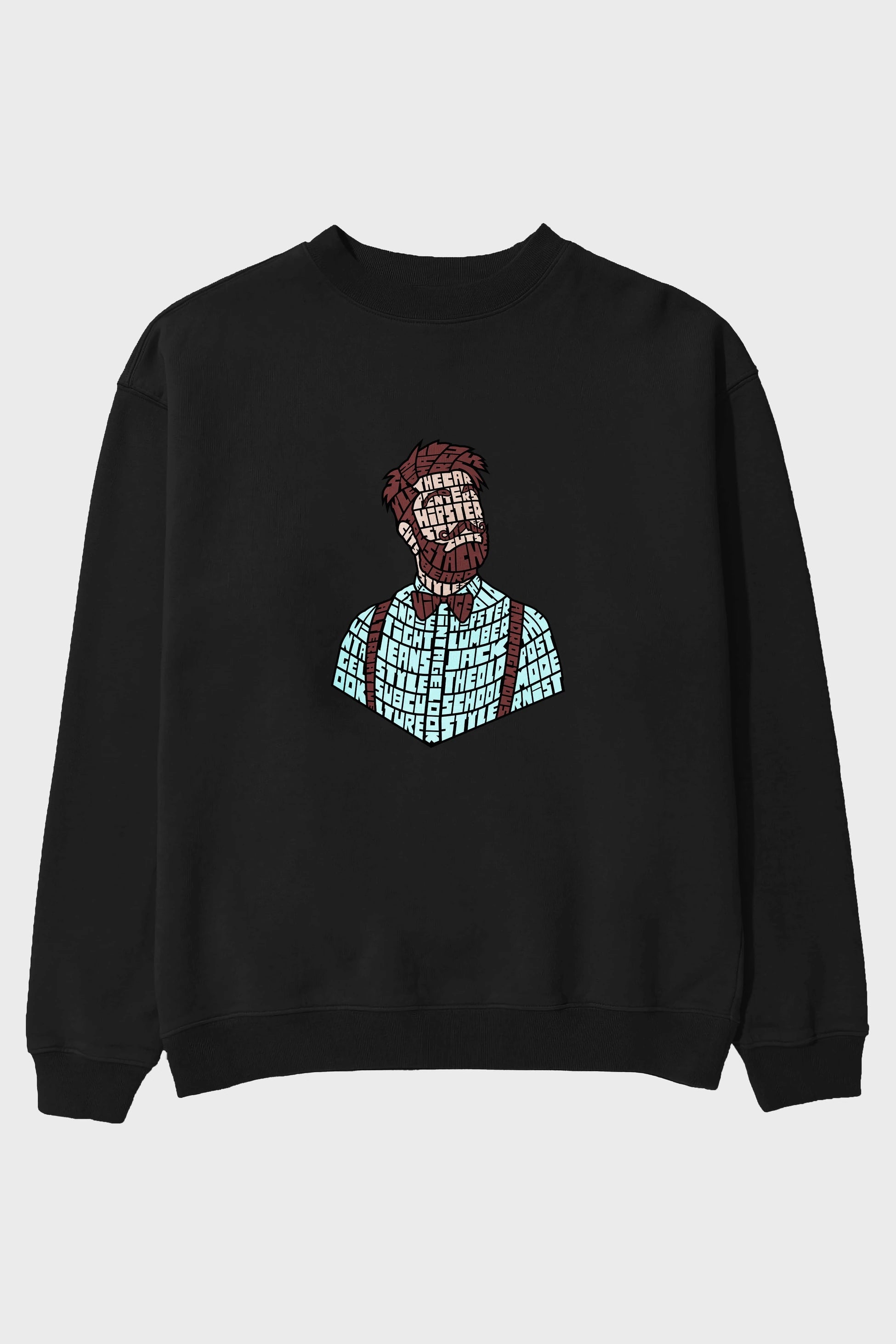 Hipster (2) Ön Baskılı Oversize Sweatshirt Erkek Kadın Unisex
