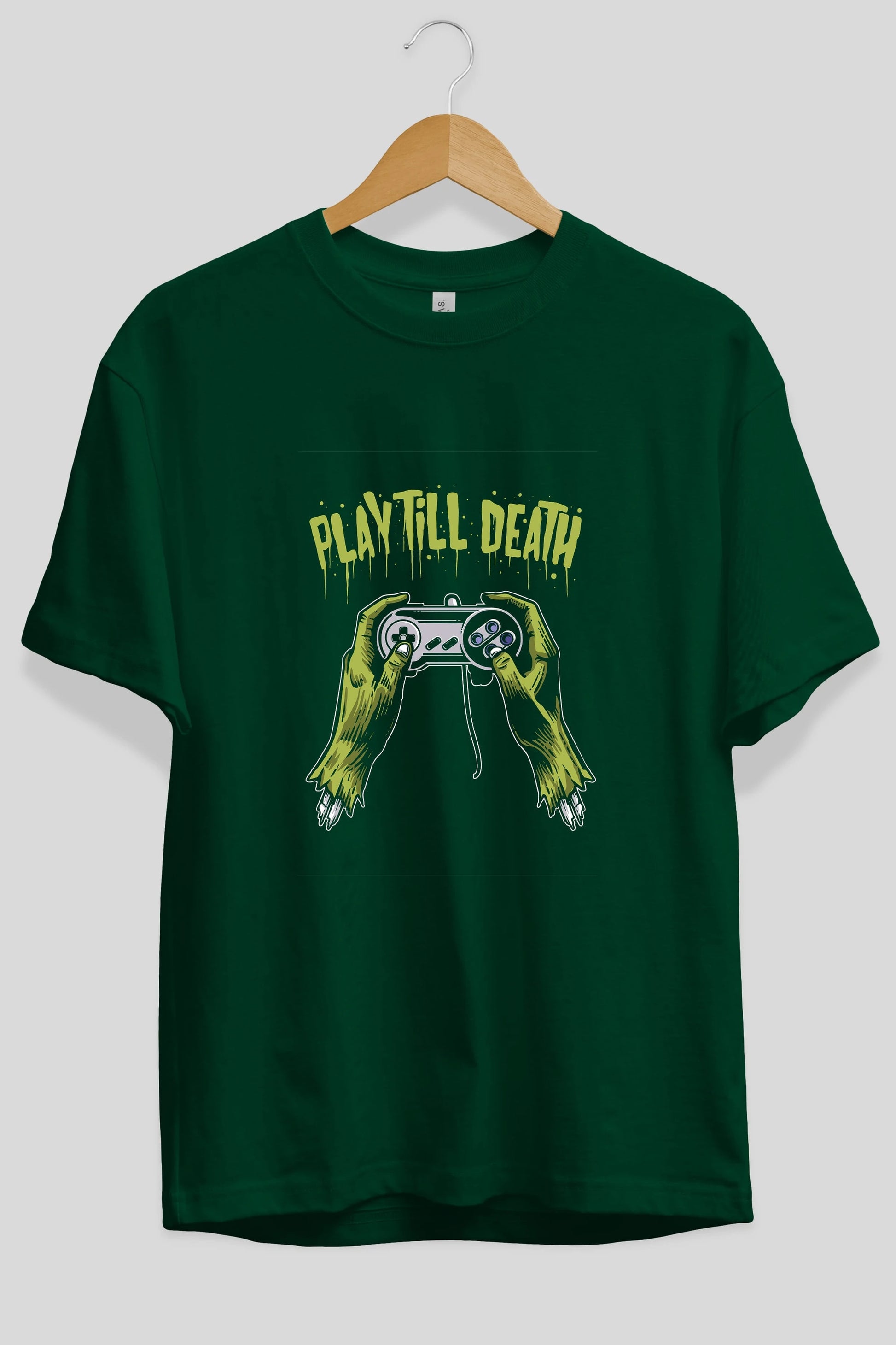 Play Till Death Ön Baskılı Oversize t-shirt Erkek Kadın Unisex %100 Pamuk tişort