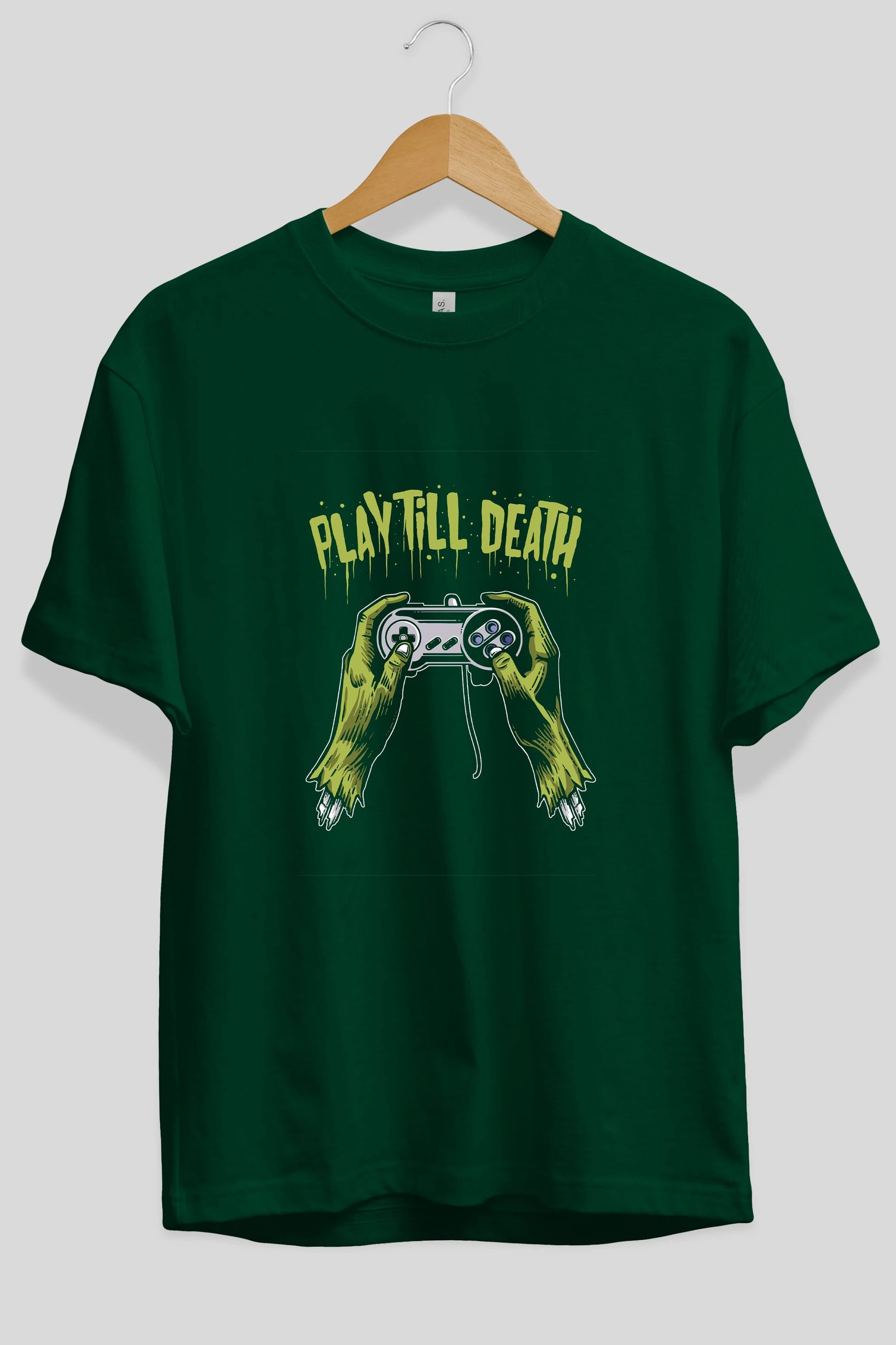 Play Till Death Ön Baskılı Oversize t-shirt Erkek Kadın Unisex %100 Pamuk tişort
