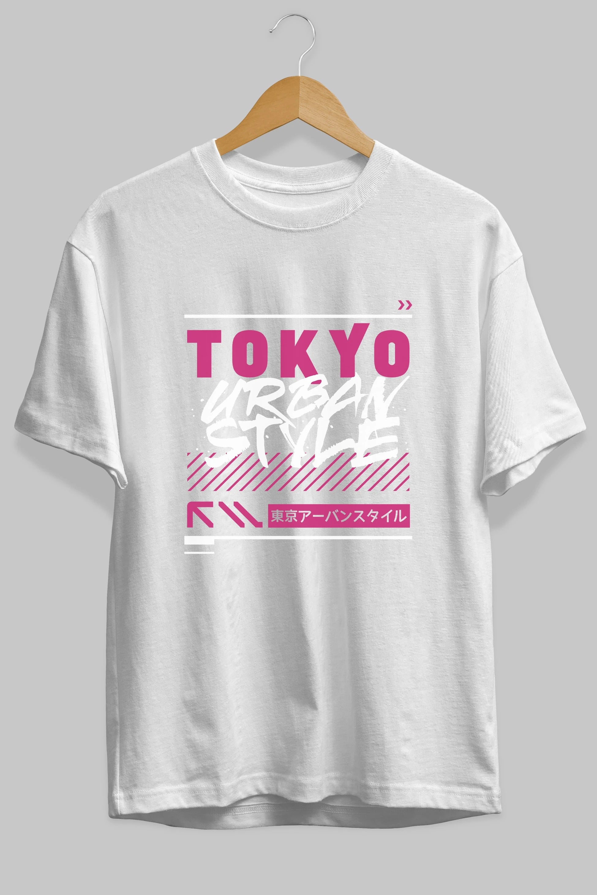 Tokyo Urban Style Ön Baskılı Oversize t-shirt Erkek Kadın Unisex