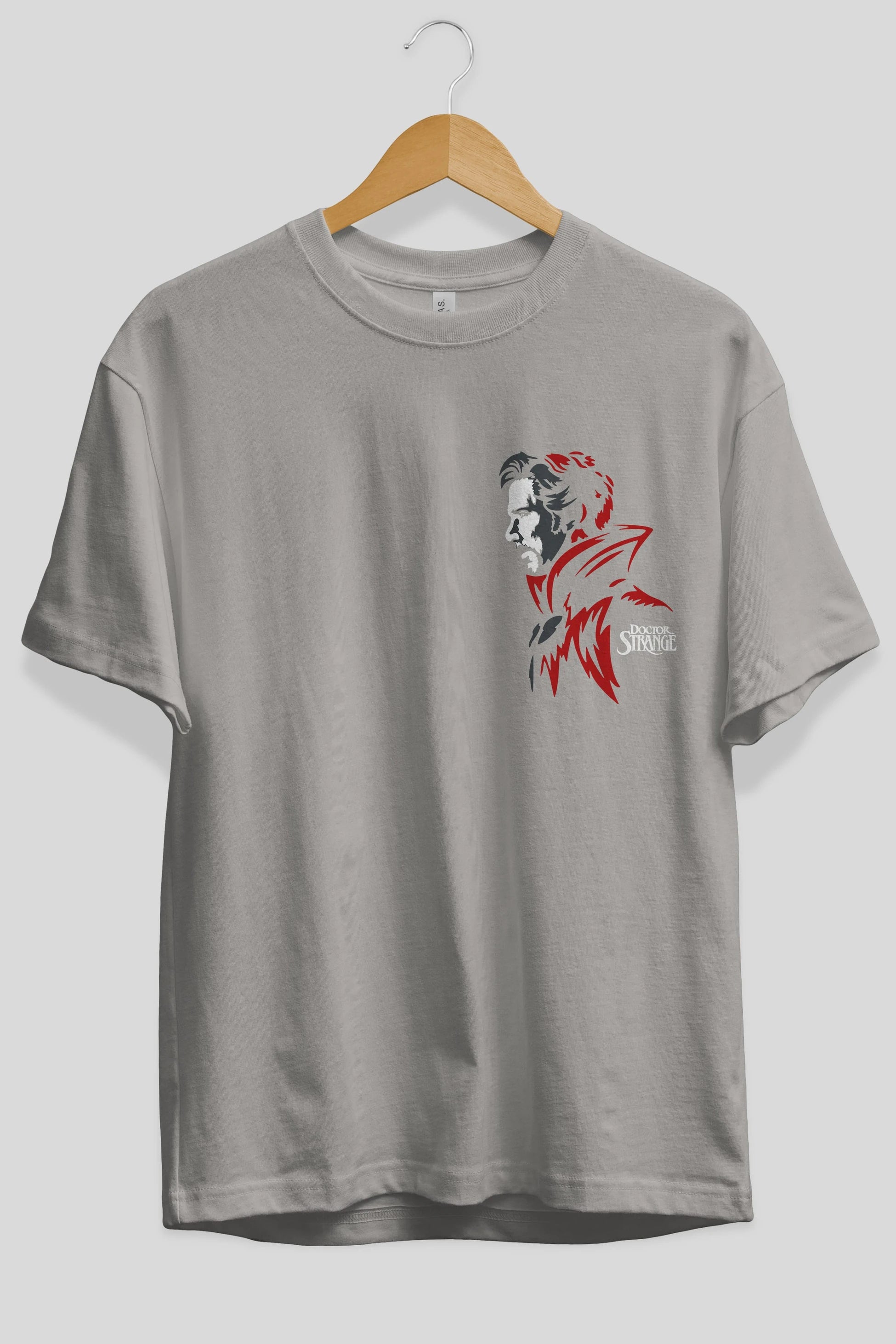 Doctor Strange (2) Ön Sol Baskılı Oversize t-shirt Erkek Kadın Unisex %100 Pamuk Bisiklet Yaka tişort