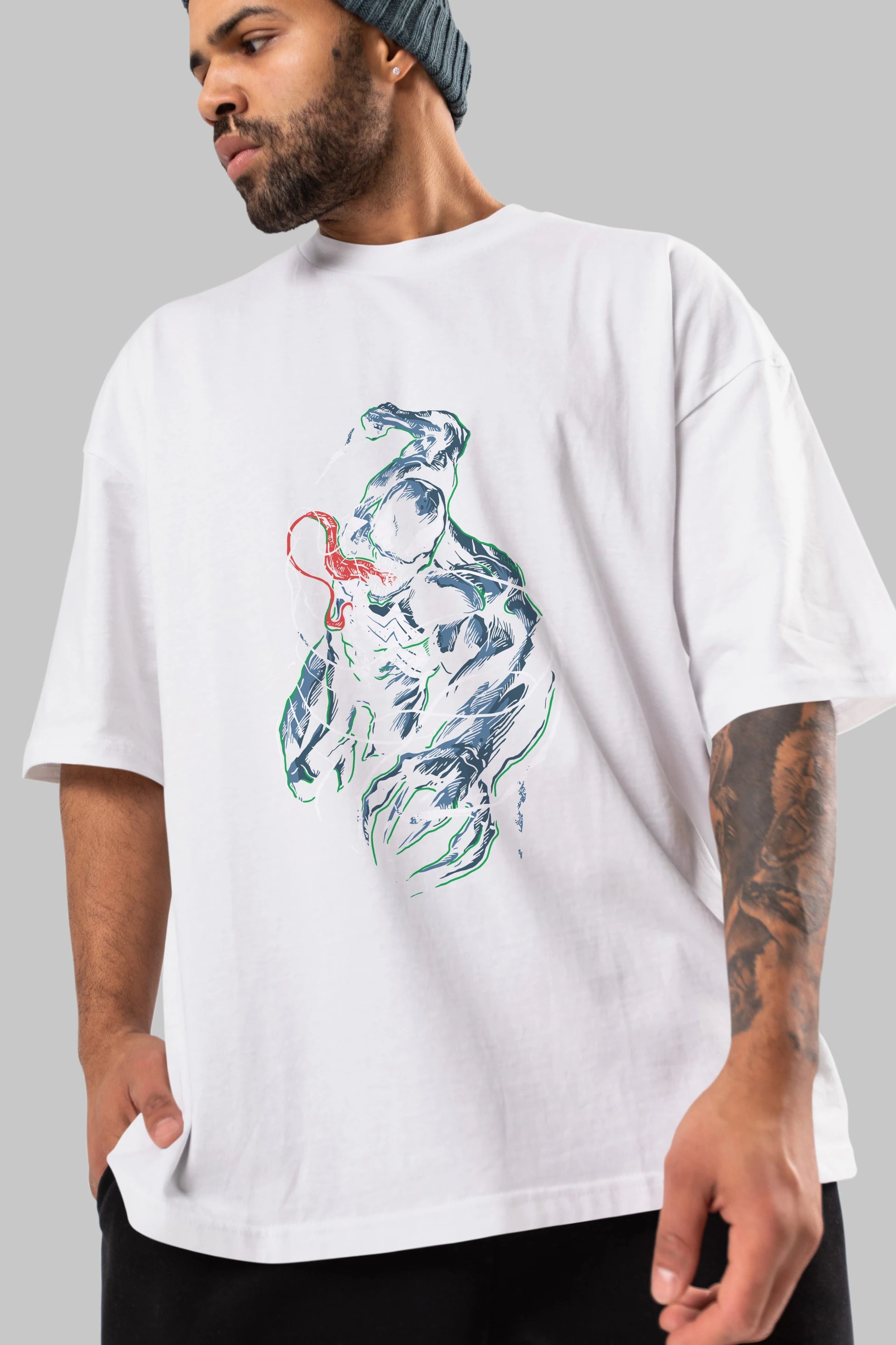 Venom (5) Ön Baskılı Oversize t-shirt Erkek Kadın Unisex %100 Pamuk Bisiklet Yaka tişort