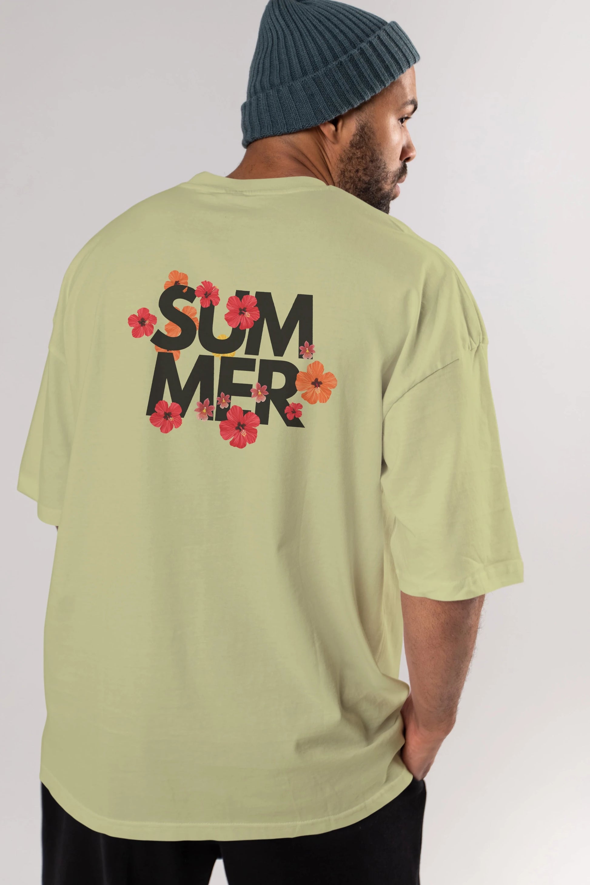 Summer Yazılı 2 Arka Baskılı Oversize t-shirt Erkek Kadın Unisex
