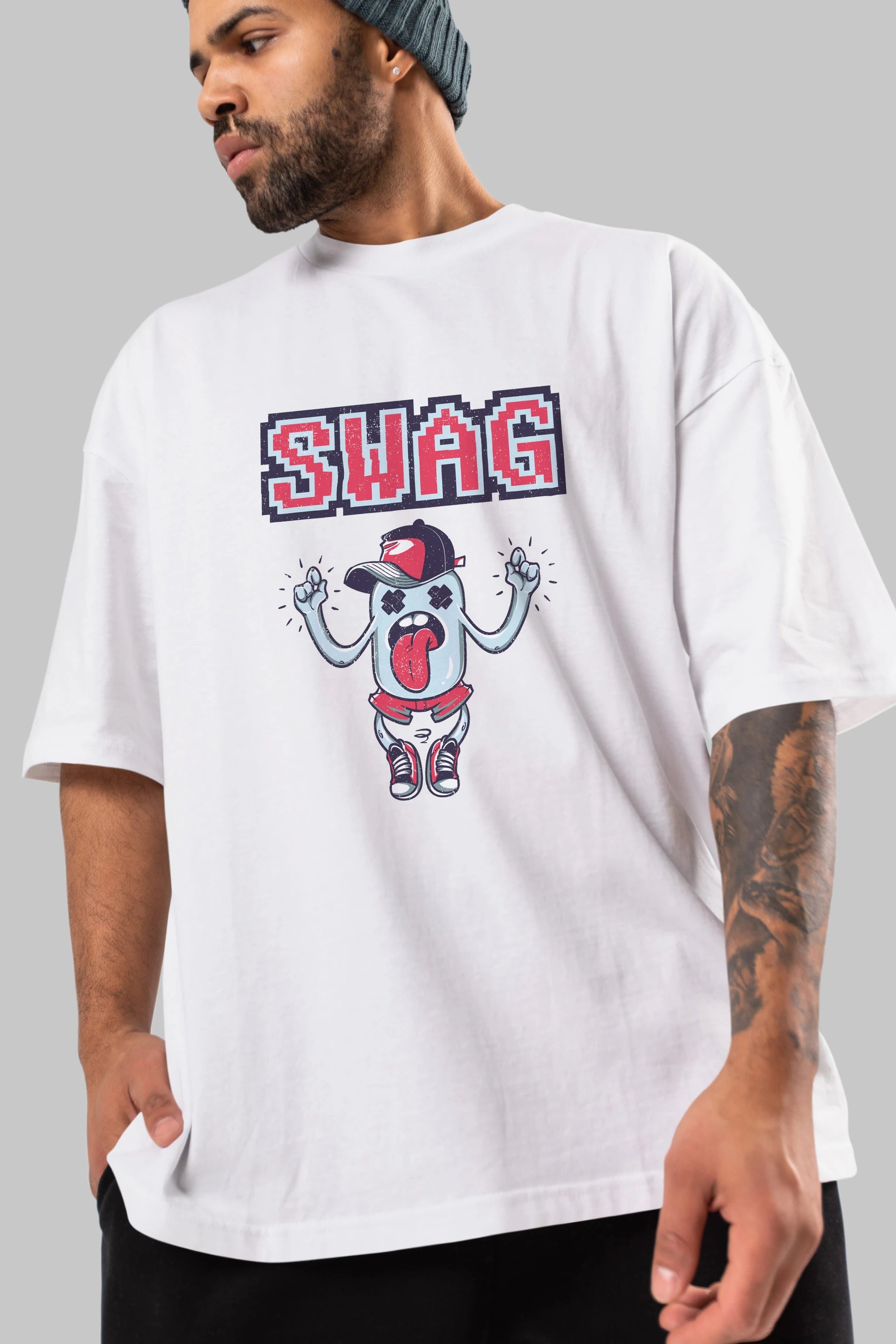 Swag Ön Baskılı Oversize t-shirt Erkek Kadın Unisex