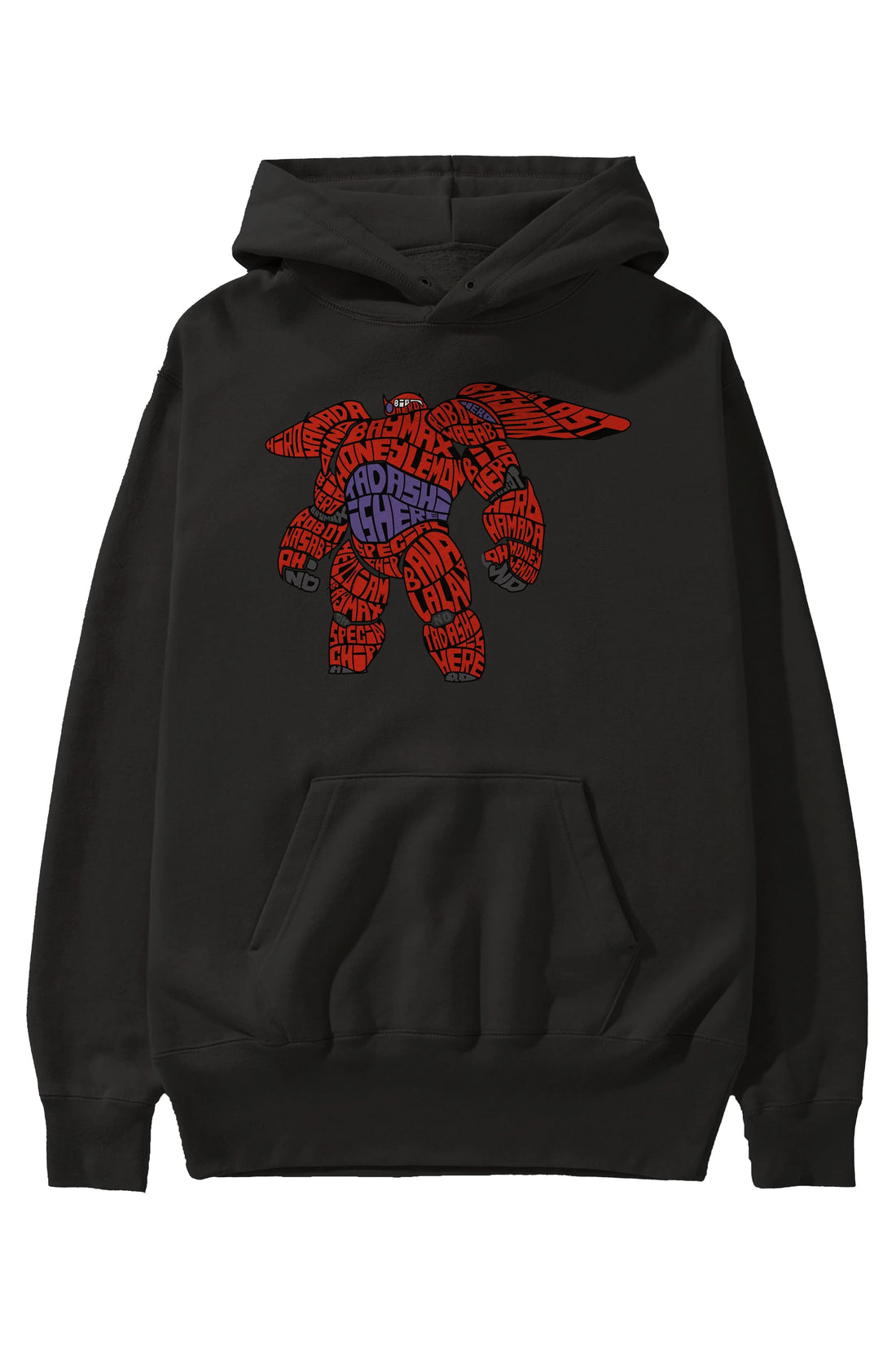 Baymax Ön Baskılı Hoodie Oversize Kapüşonlu Sweatshirt Erkek Kadın Unisex