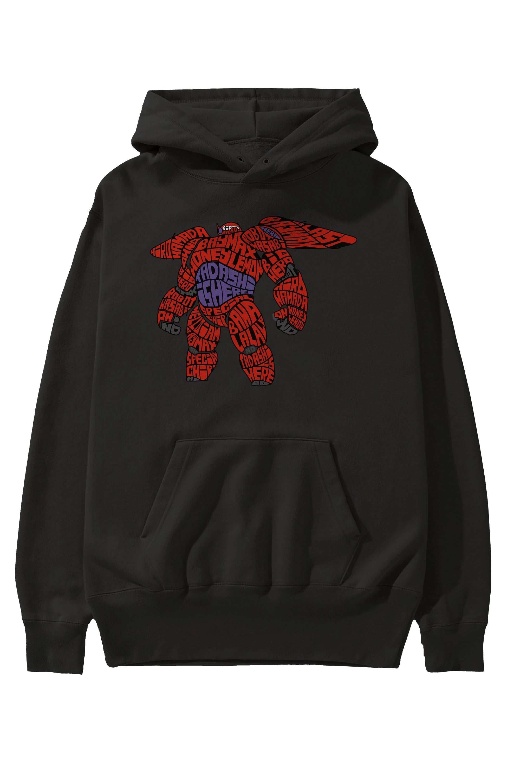 Baymax Ön Baskılı Hoodie Oversize Kapüşonlu Sweatshirt Erkek Kadın Unisex