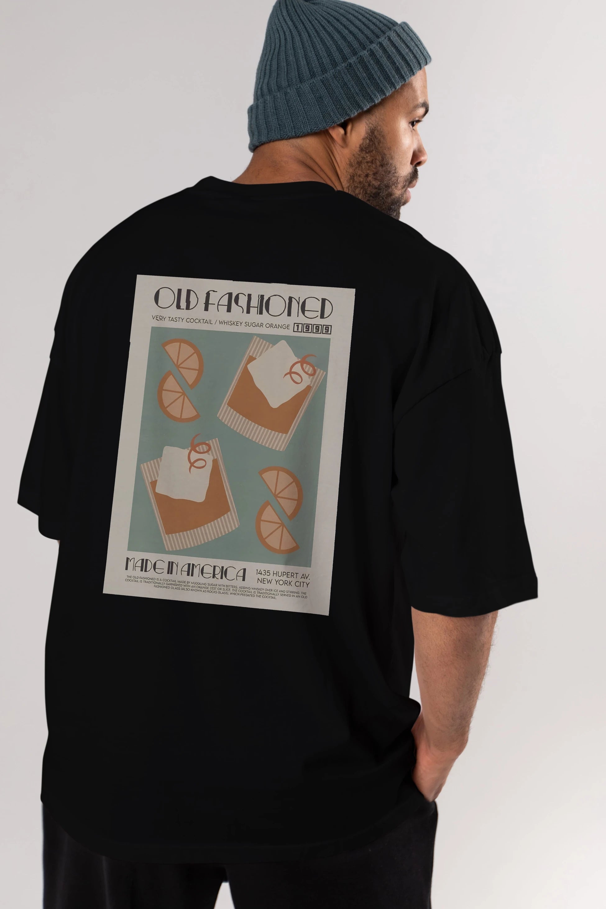 Old Fashioned 2 Arka Baskılı Oversize t-shirt Erkek Kadın Unisex %100 Pamuk Bisiklet Yaka tişort