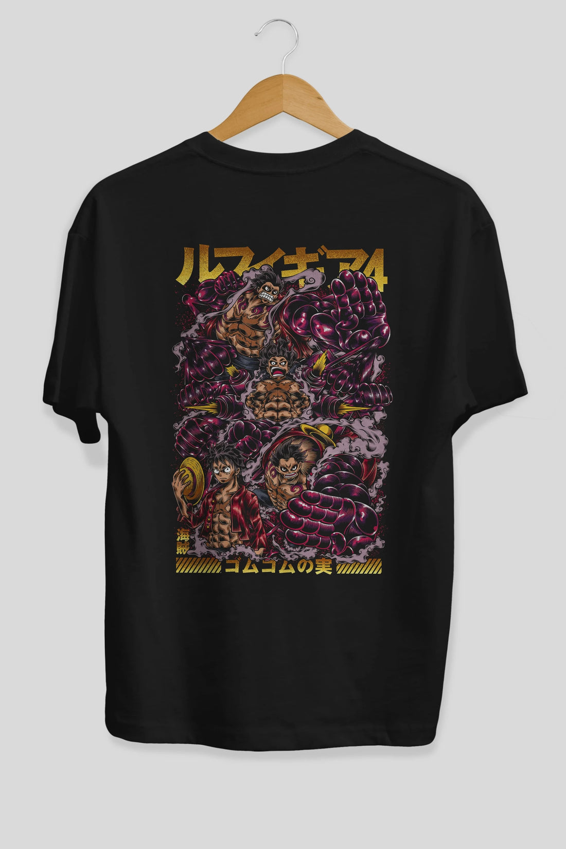 MONKEY D. LUFFY (2) Anime Arka Baskılı Oversize t-shirt Erkek Kadın Unisex