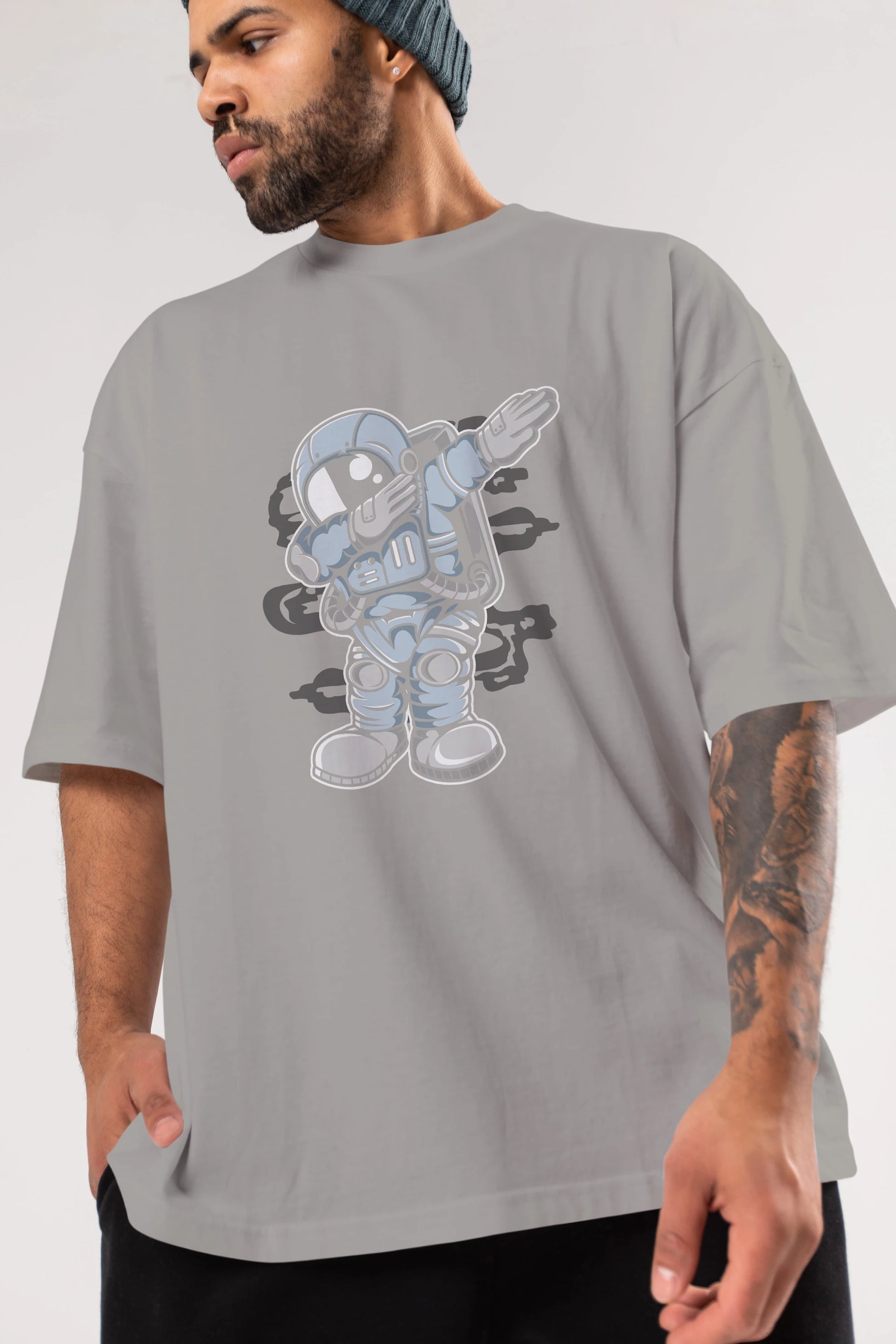 Astronaut Dab Ön Baskılı Oversize t-shirt Erkek Kadın Unisex